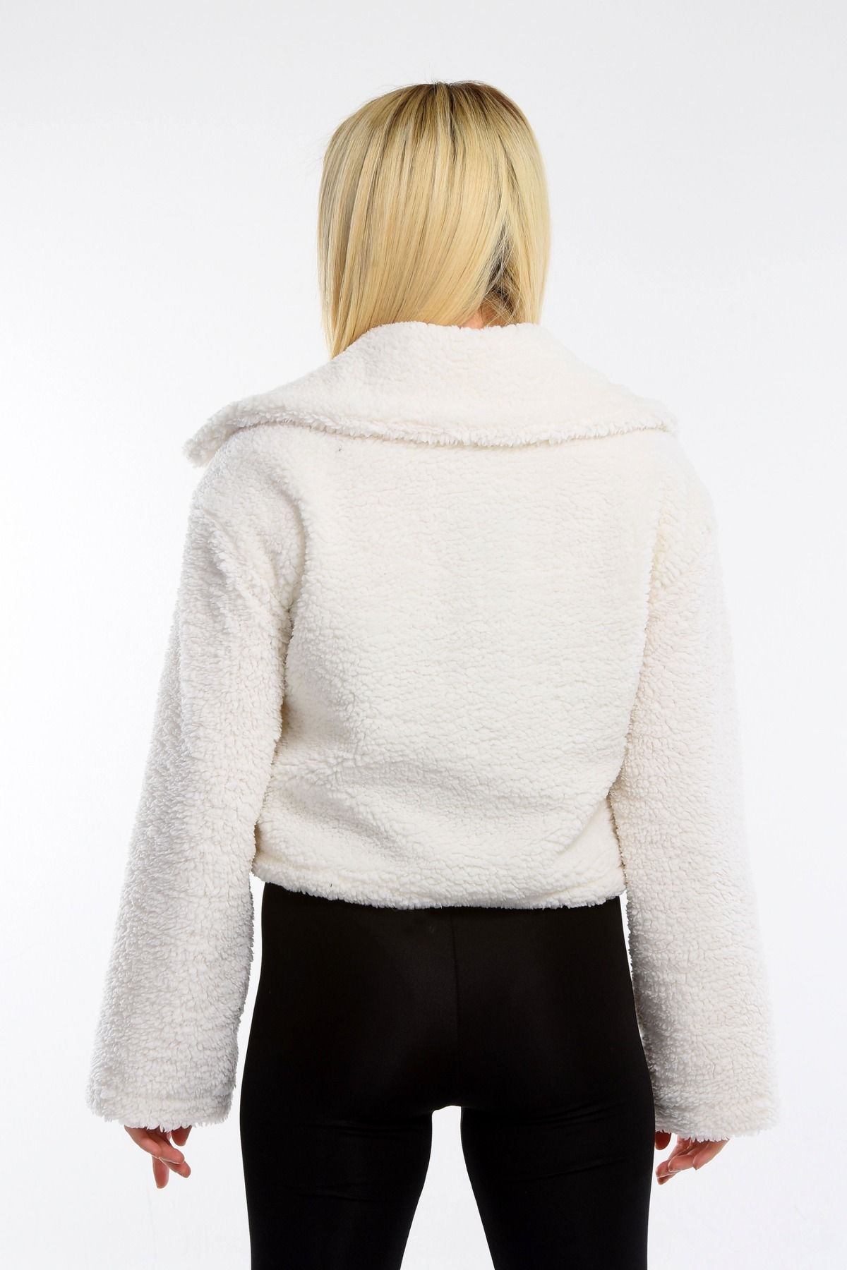 NEWC-Short Plush Jacket with Button Front 4