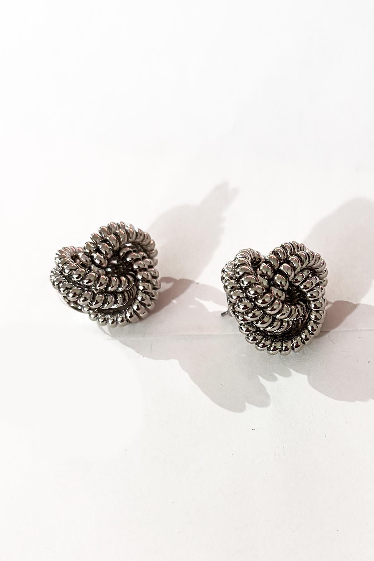 New Obsessions-Antique Silver Knot Earrings 2