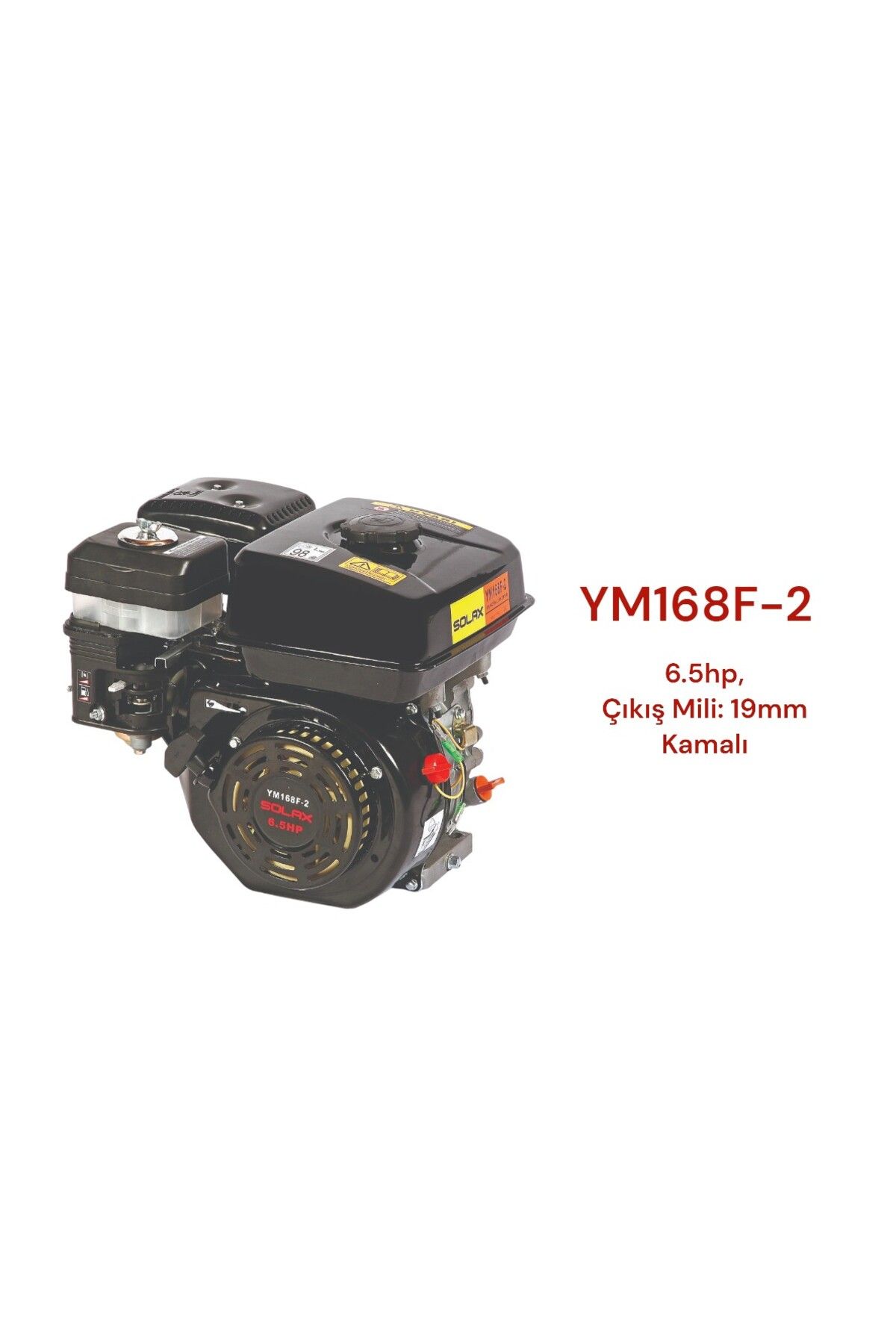 Solax YM168F-2 Benzinli Motor ipli 6.5 Hp (çıkış mili 19mm kamalı)