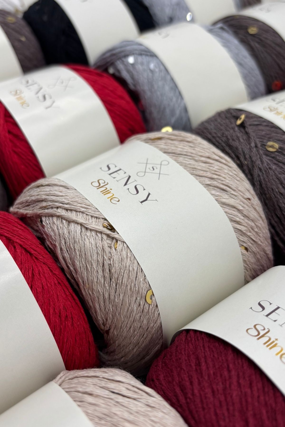 SENSY-Καφέ Πλεκτό - Shine Sequin String Design 6