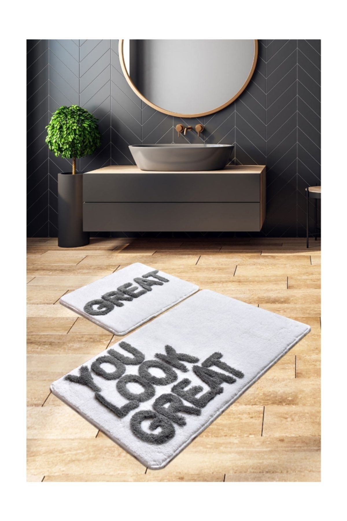 Iromica Home Frunze Bej 80x120 Cm Banyo Halısı Akrilikyıkanabilir Kaymaz Taban Paspas Klozet Takımı