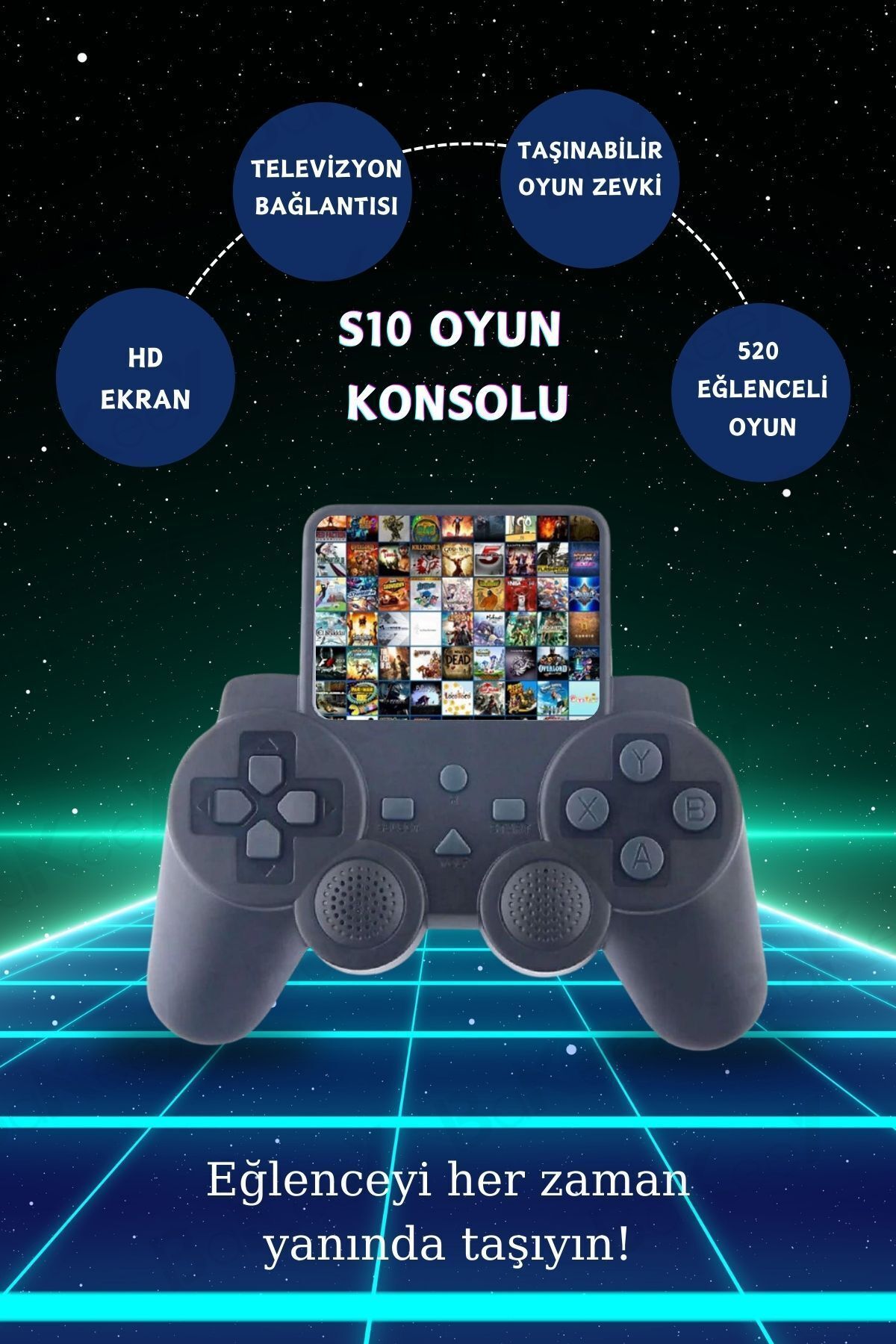 Reydem Taşınabilir 520 Oyunlu Kablosuz Oyun Konsolu Atari Media Player Medya Oynatıcı