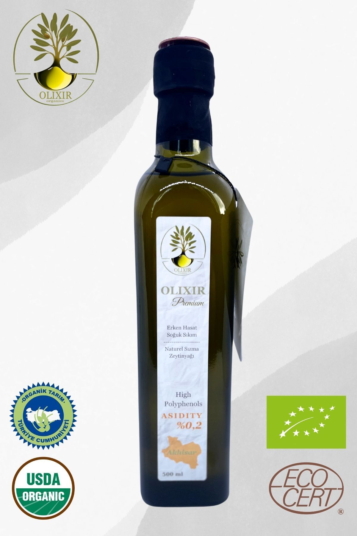 OLIXIR Premium Elite – Soğuk Sıkım Zeytinyağı (500 Ml) Limitli Stok