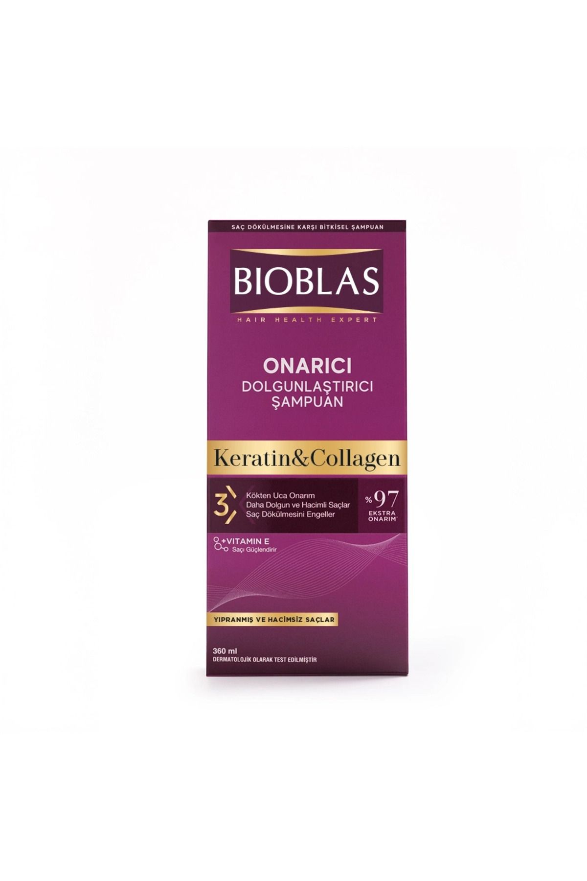 Bioblas Saç Dökülmesine Karşı Hacim Şampuan 360 ml - İnce ve Hacimsiz saçlar için Collagen Keratin