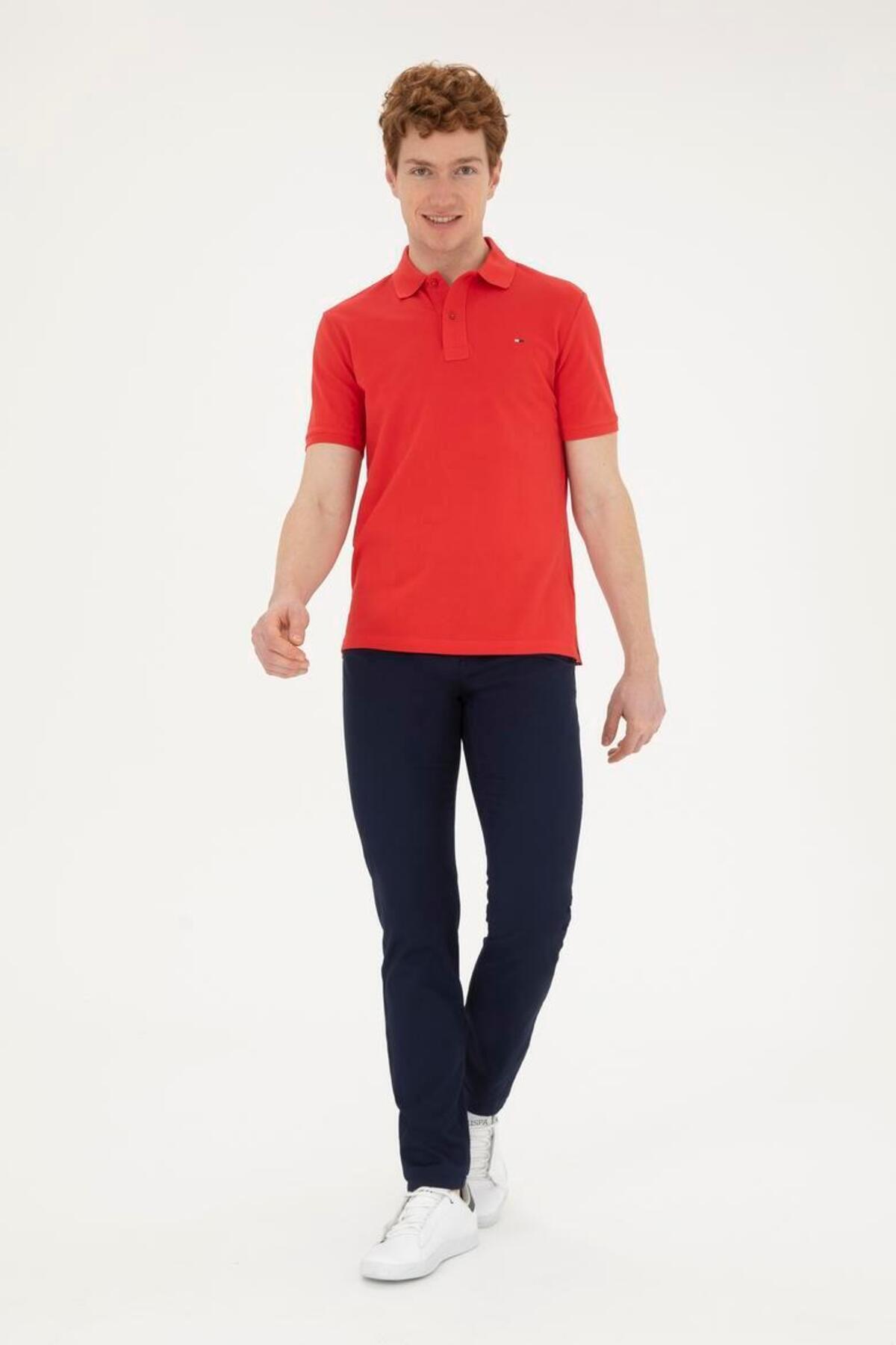 یو اس پولو تی‌شرت یقه‌دار مردانه یو اس پولو مدل BASE. Polo Assn.