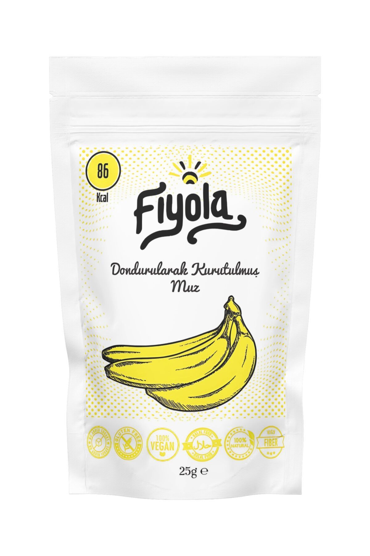 Fiyola Dondurularak Kurutulmuş Muz - Çıtır Meyve Cipsi - Freeze Dried Muz - Kuru Çıtır Muz - (20 GR)