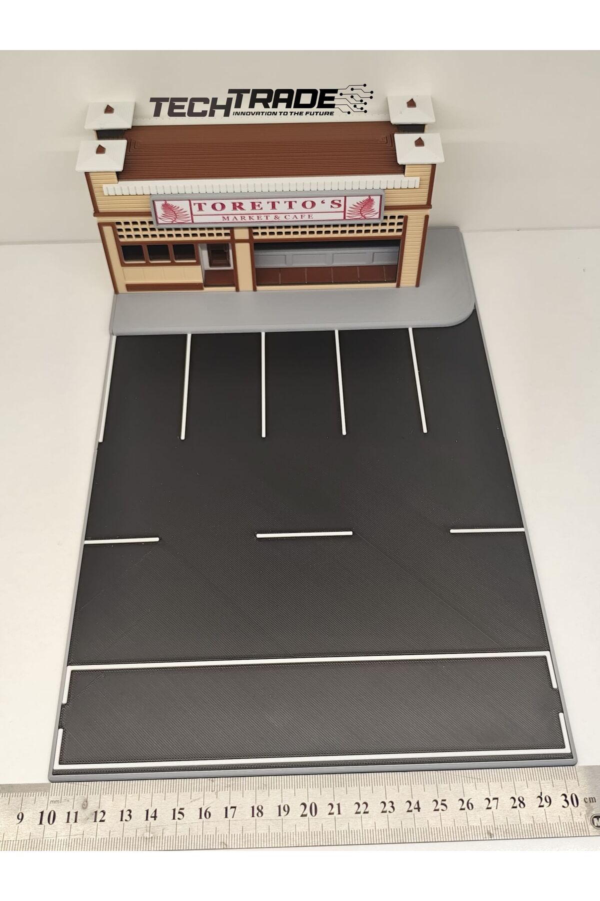Tech Trade 1/64 Ölçek Diecast Toretto Sandwich Shop Diorama