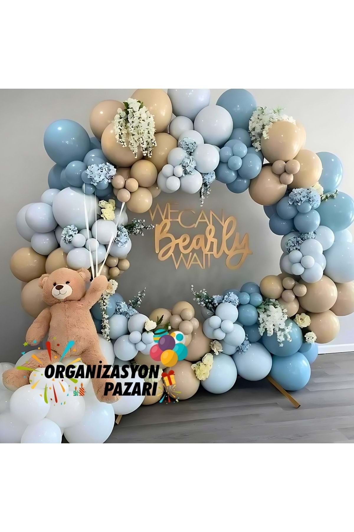 Organizasyon Pazarı Balon Seti Derin Okyanus-deniz Kumu-fırtına Mavisi 60 Lı Balon Zinciri Seti