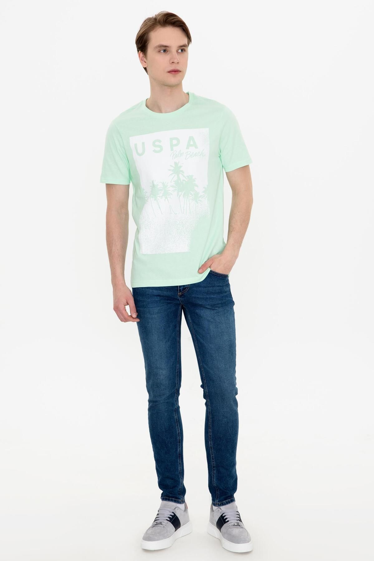 تی شرت یقه نعناعی مردانه U.S. Polo Assn.