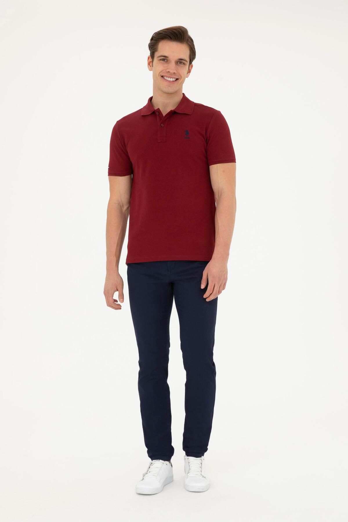 U.S. Polo Assn. Erkek Bordo Basic Tişört 1794860