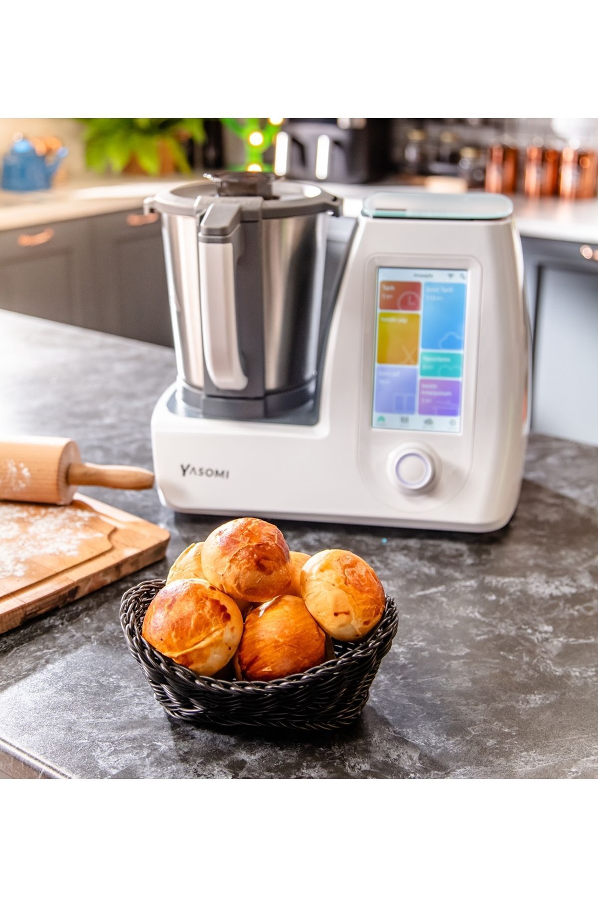 Yasomi Y95 Pro Akıllı Ekranlı Multifonksiyonel Yemek Yapma Mutfak Robotu ( Türkiye Garantili) fotoğrafı 2 (önizleme)
