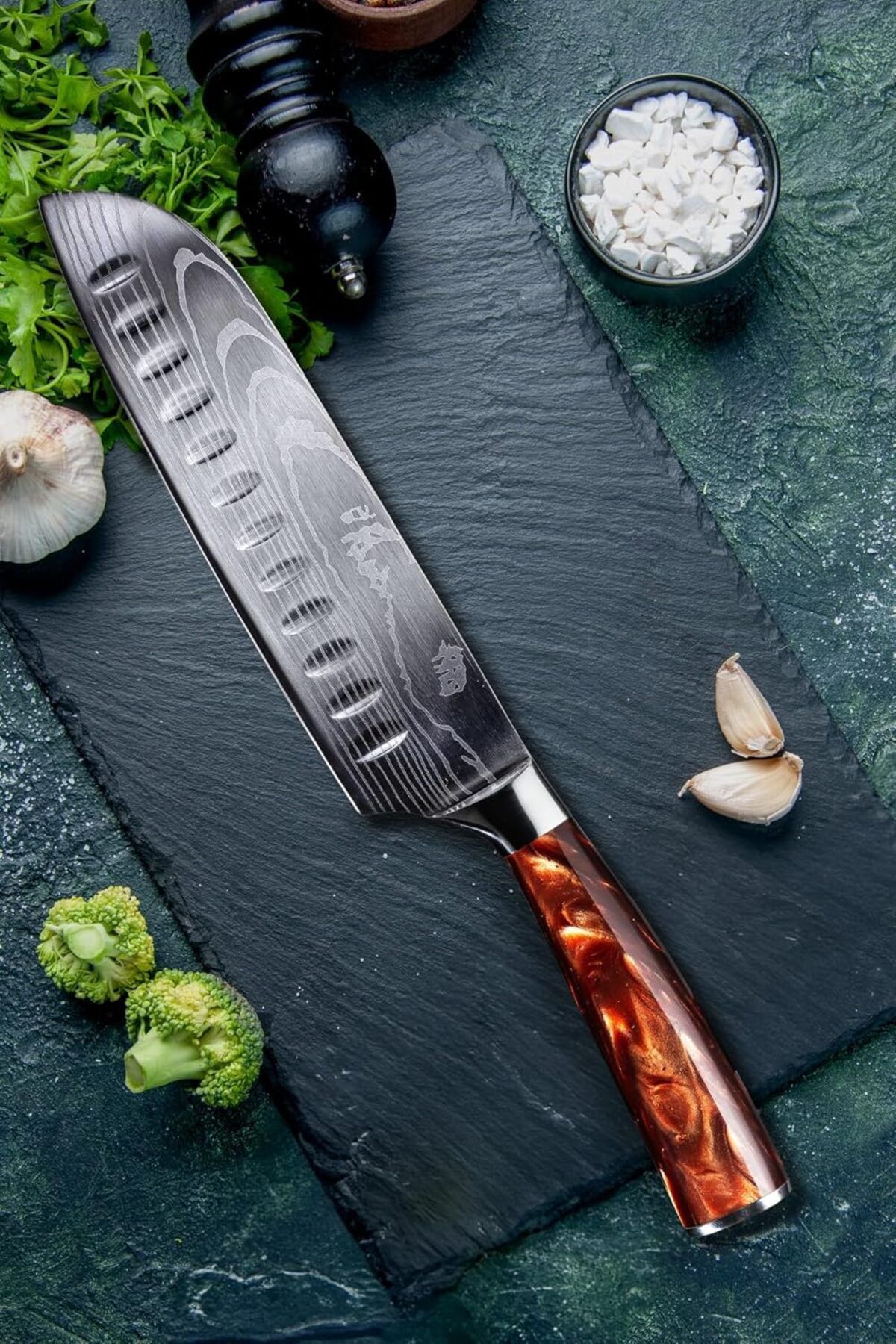 STOREMAX Santoku Şef Bıçağı (Kırmızı Reçine Saplı)