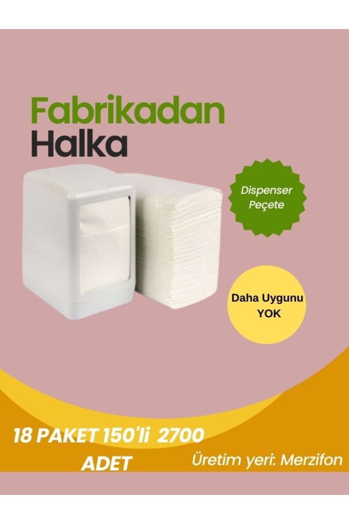 RENGARENG Masa Üstü Dispenser Peçete 150'lİ 18 Paket 2700 ADET