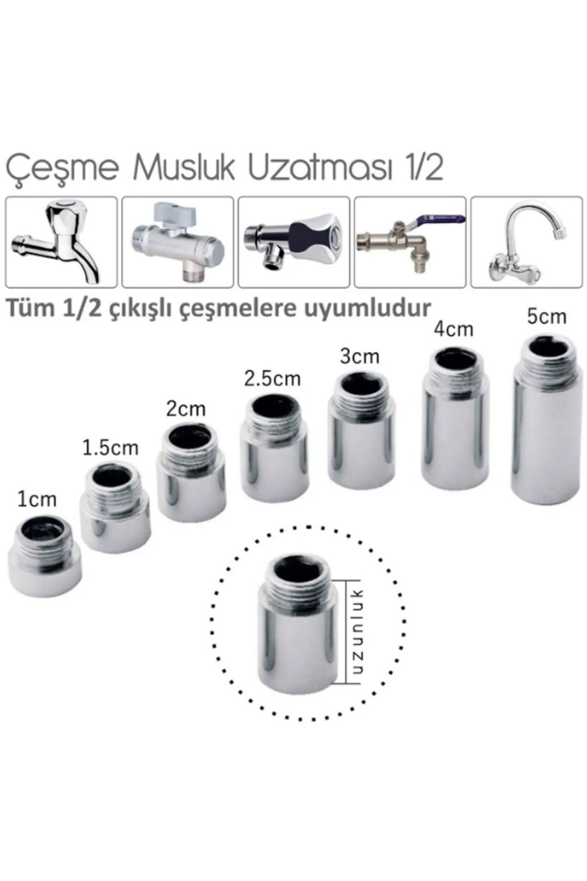 Dempol Musluk Uzatması 3 cm 1/2