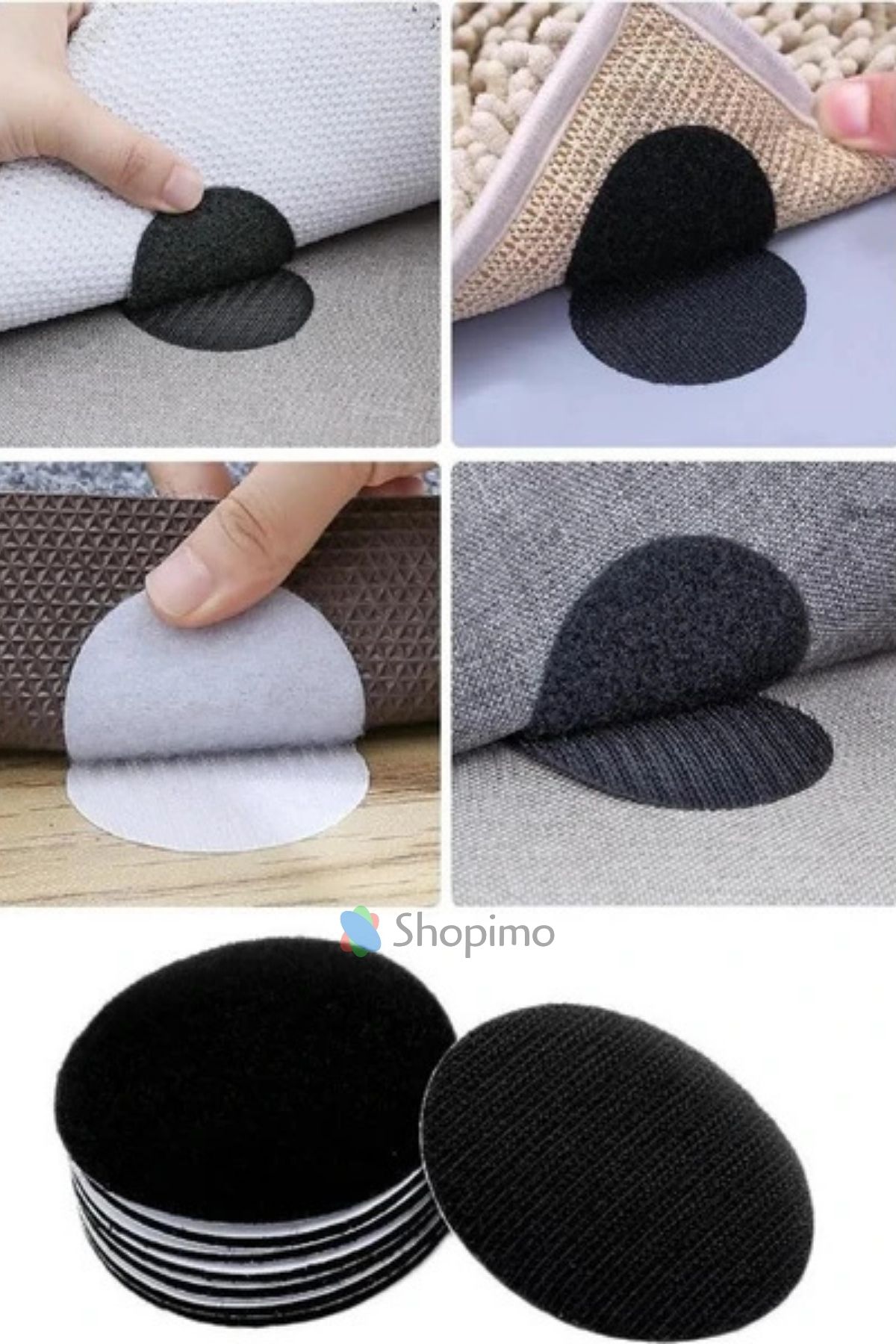 Shopimo Halı Kilim Koltuk Örtüsü Oto Araç Paspas Sabitleyici Kaydırmaz Cırt Yapışkanlı Ped (10 ADET)