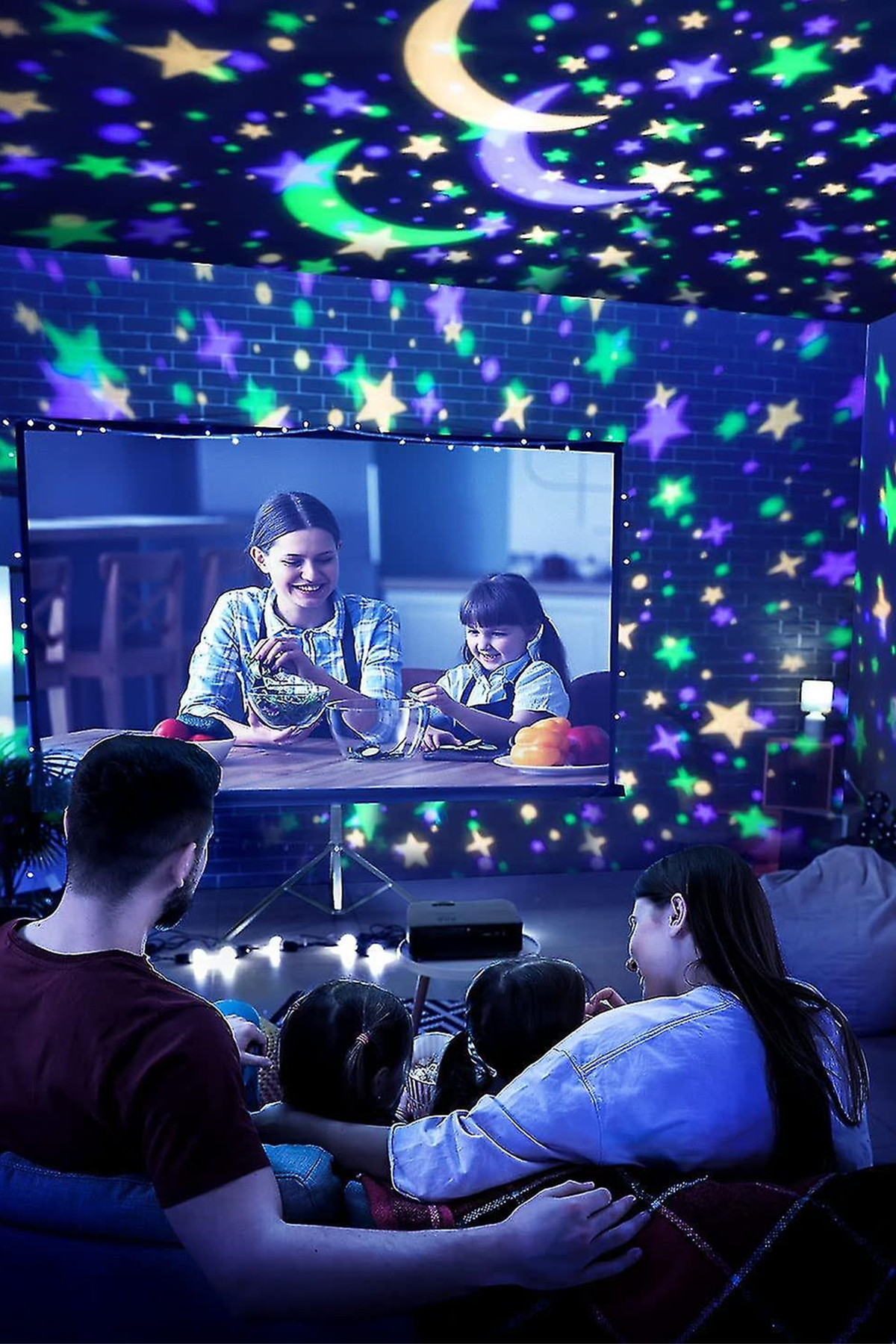 Janva Gökyüzü Yıldız Mavi Mor Işıklı Masa Lambası Duvara Tavana Işık Yansıtmalı Dönen Elektrikli Lamba fotoğrafı 5 (önizleme)