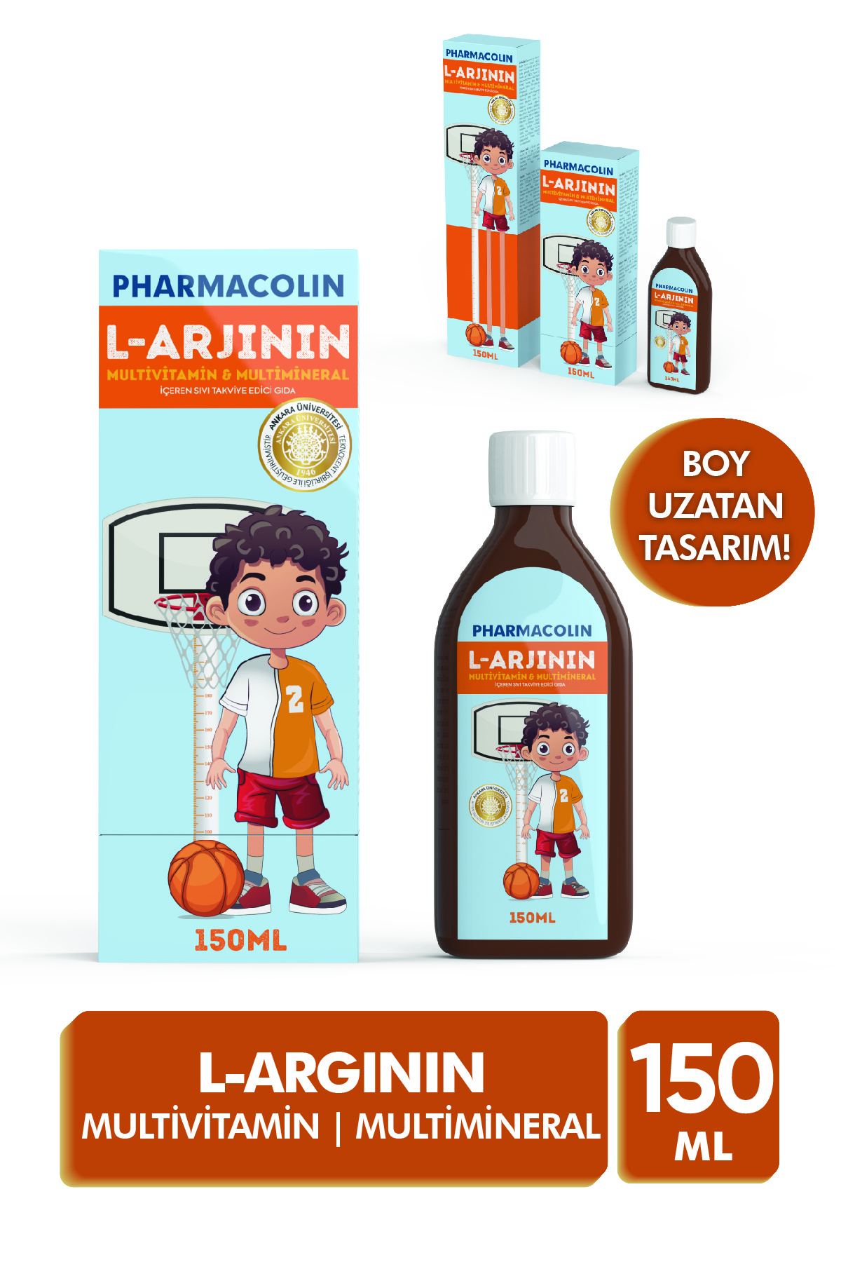 Pharmacolin-150 ml L-Arginine Multivitamin and Mineral Syrup 1