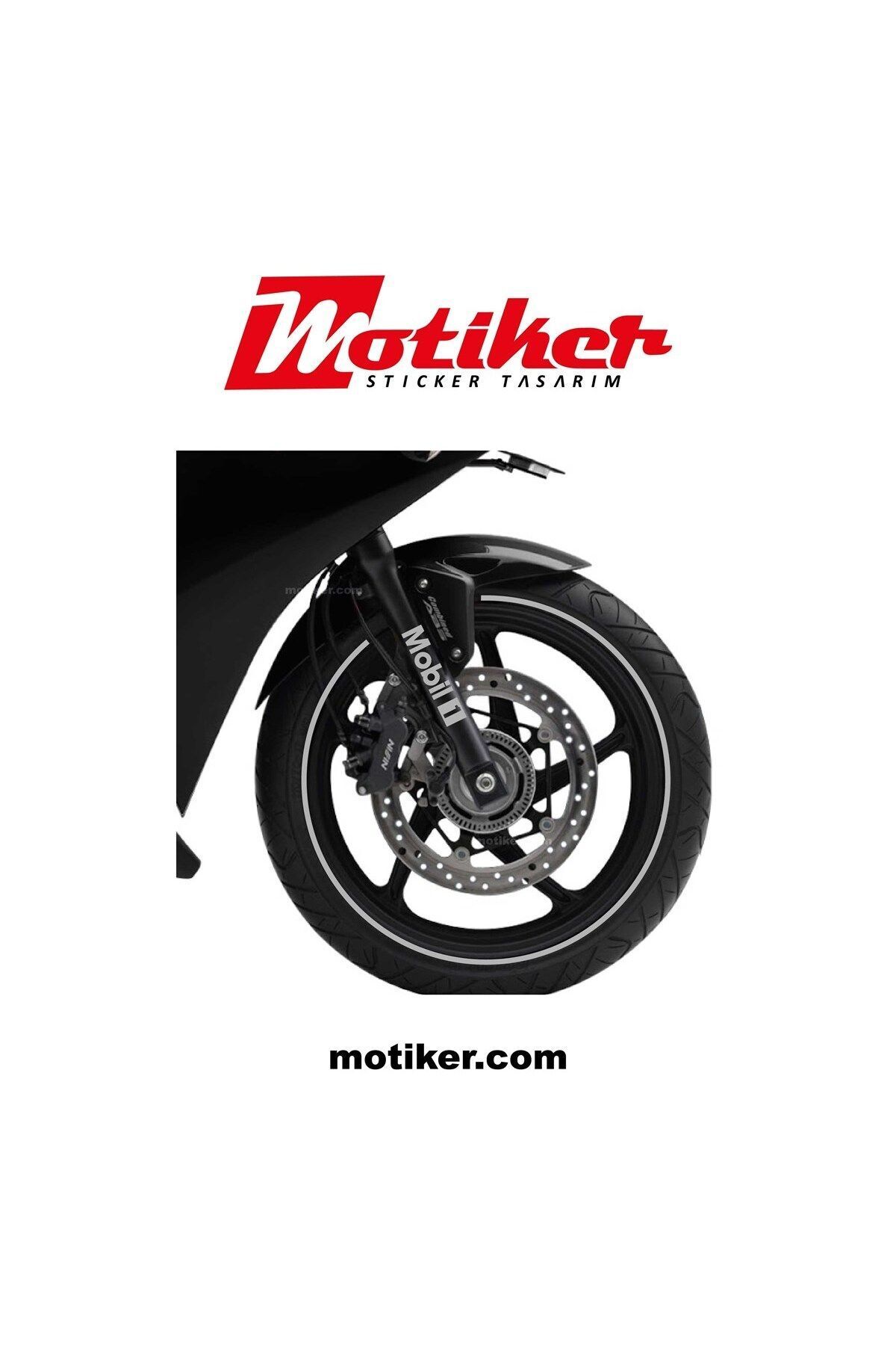 MLH STORE Mobil 1 Motosiklet Amortisör Gri Sticker Etiket