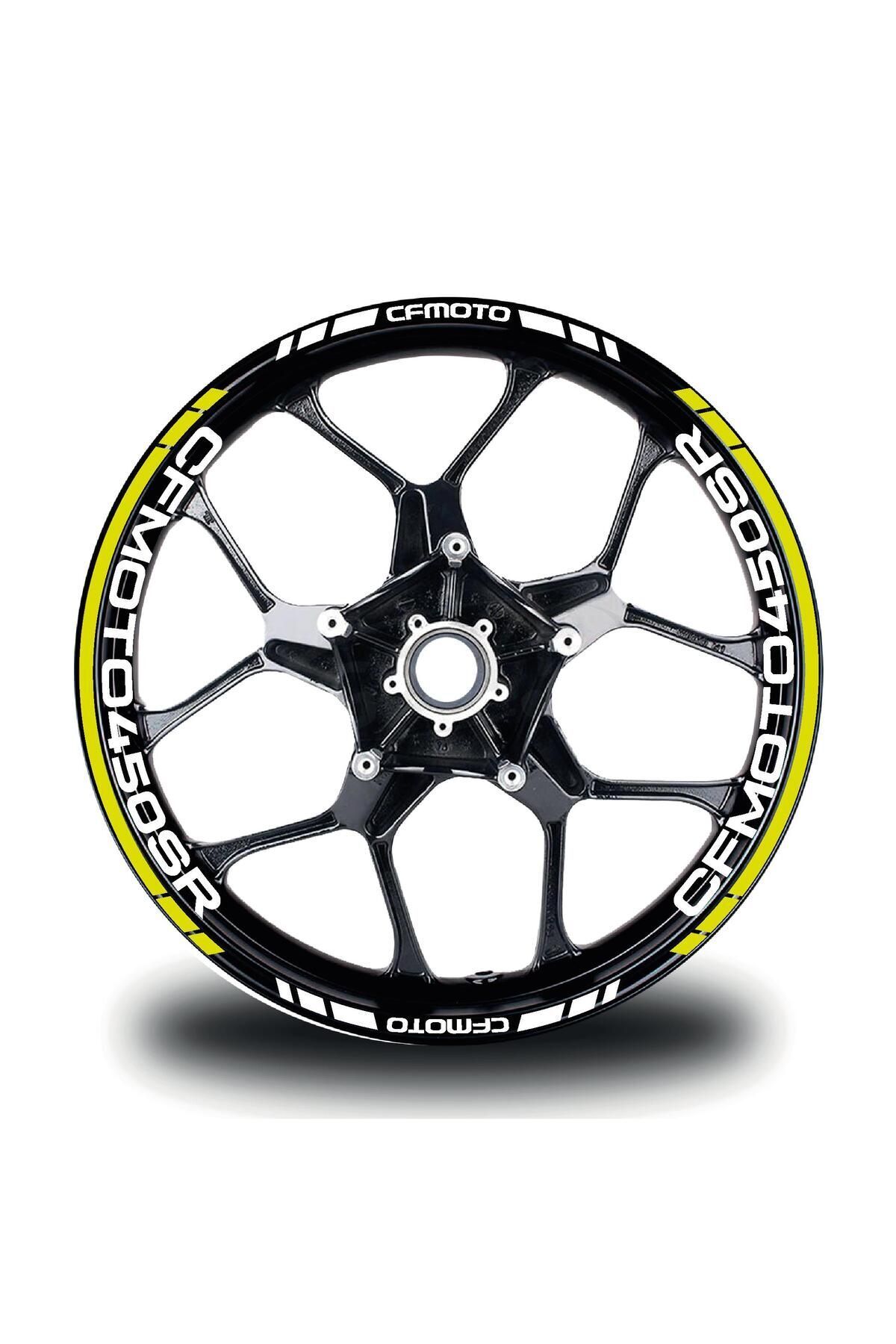 Averyn Cfmoto 450sr Jant Sticker Iç Dış Yazılı Neon Yeşil (SARI)