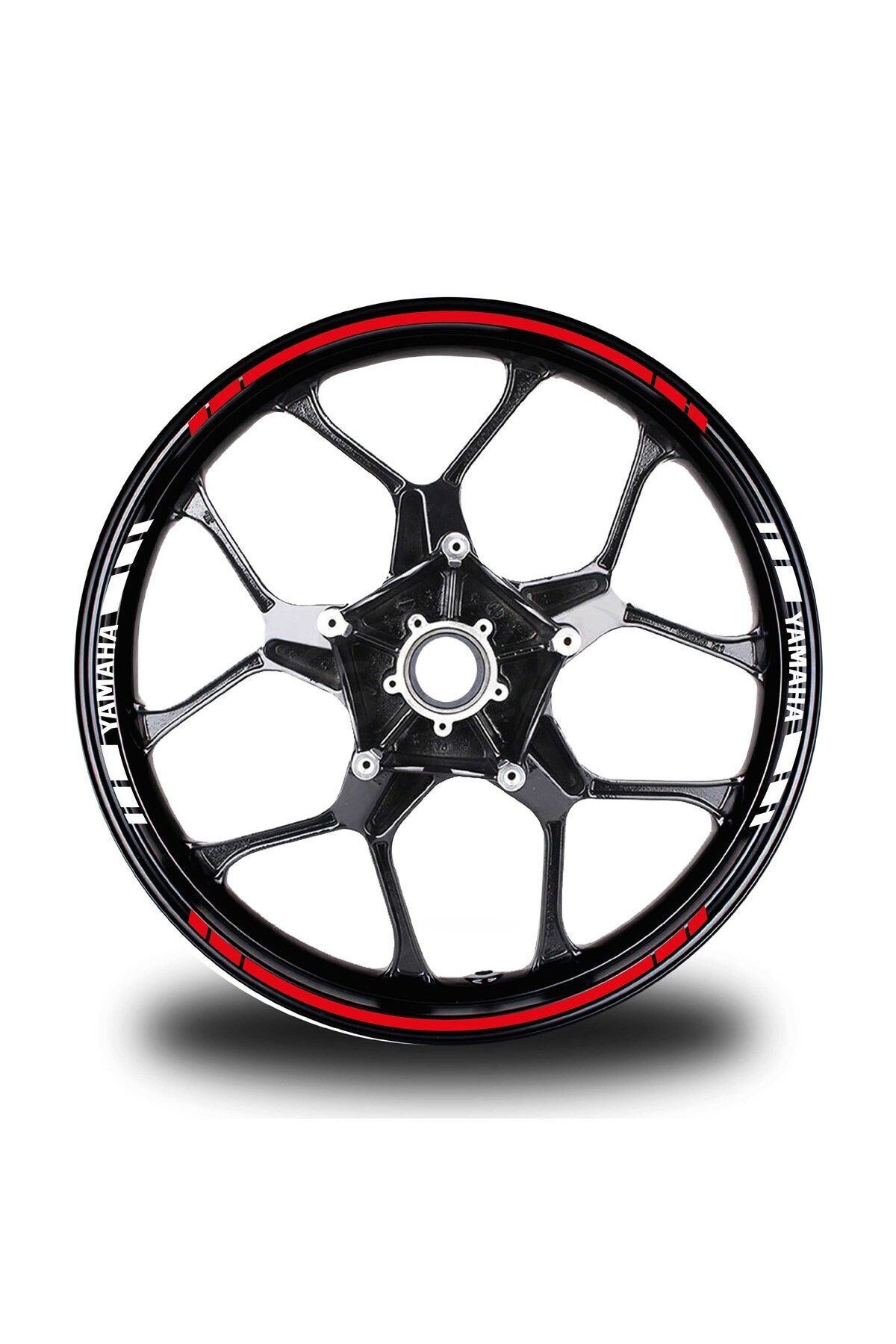 MLH STORE Yamaha Yazılı Kısa Yazısız Uzun Dış Şerit 16'lı Çift Renk Jant Sticker Modeli