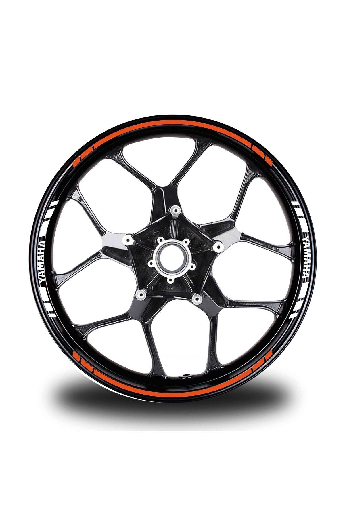 EGEUNIFORM Yamaha Yazılı Kısa Yazısız Uzun Dış Şerit 16'lı Çift Renk Jant Sticker Modeli