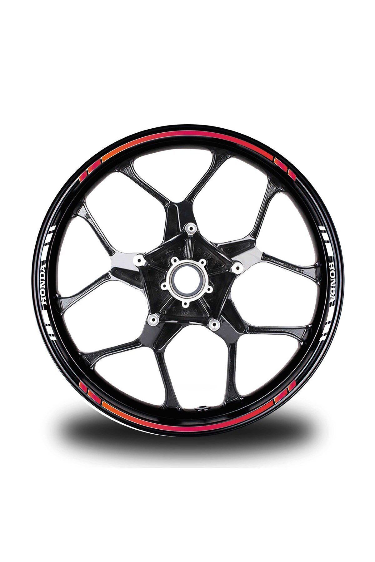 BİLGİMOLA Yazısız Uzun Honda Yazılı Kısa Kesikli 16 Lı Çift Renk Jant Sticker Etiket