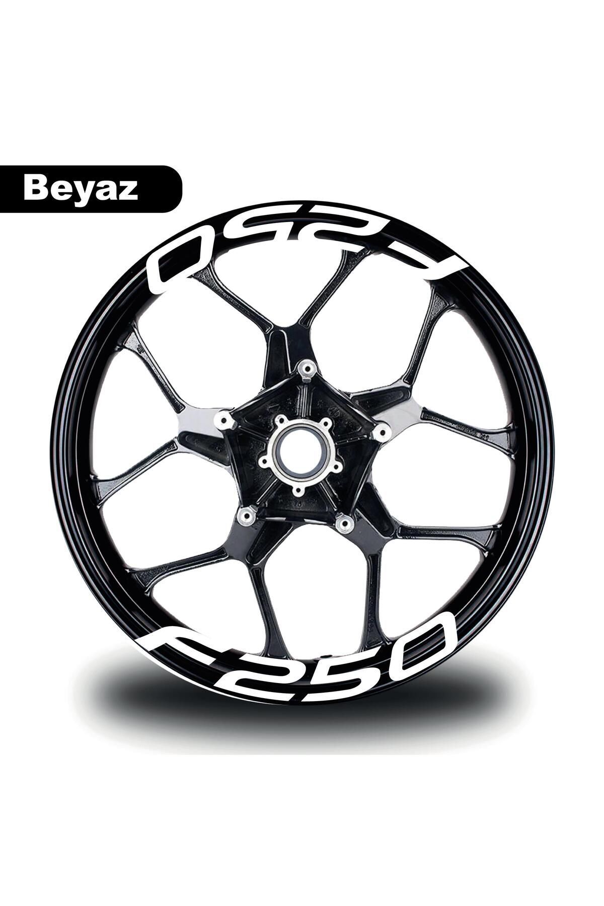 MLH STORE Bajaj F250 Jant Içi Yazı Sticker Modeli Beyaz