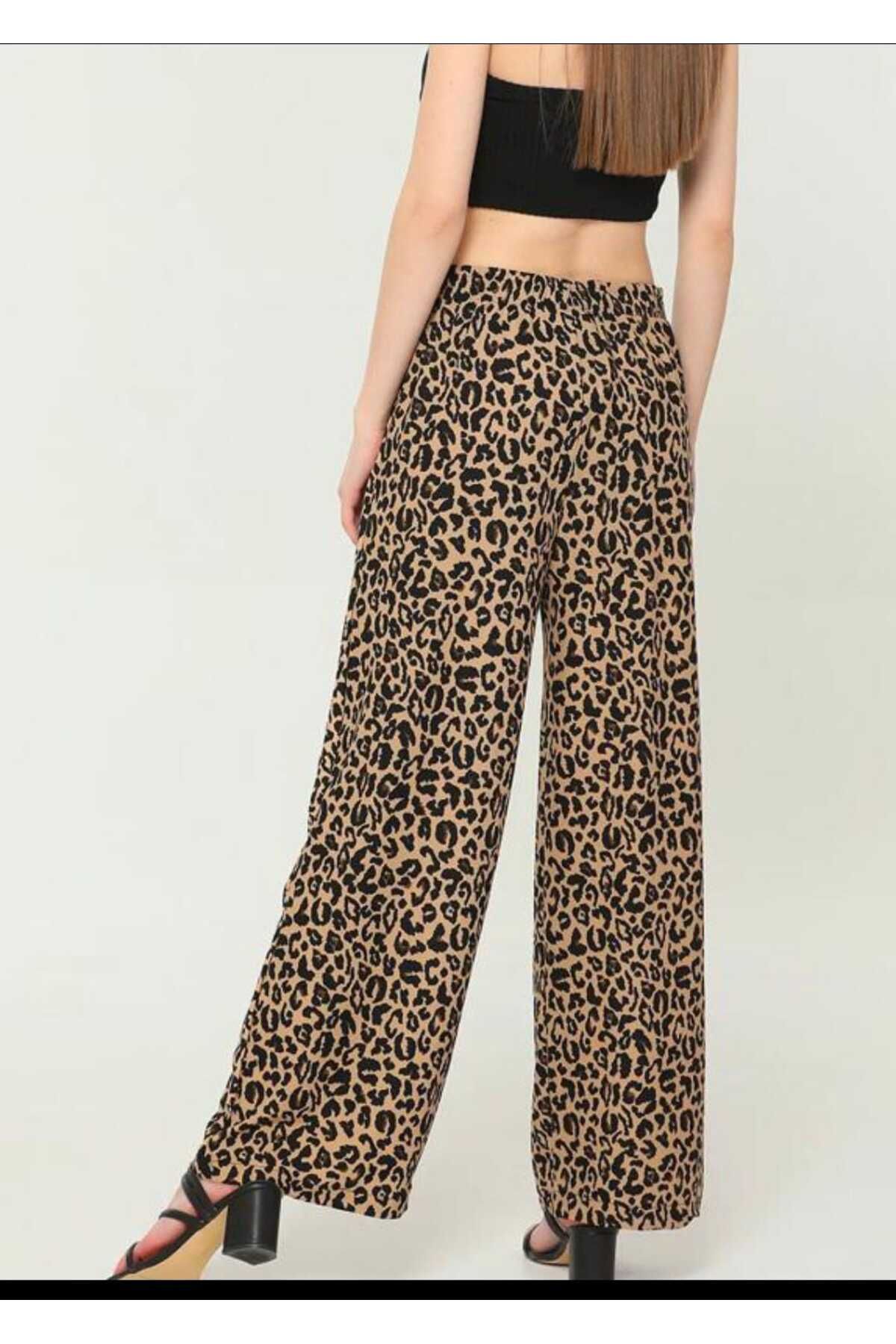 Fua Shop-Women's Leopard Print Lace-Up Loose Trousers 4