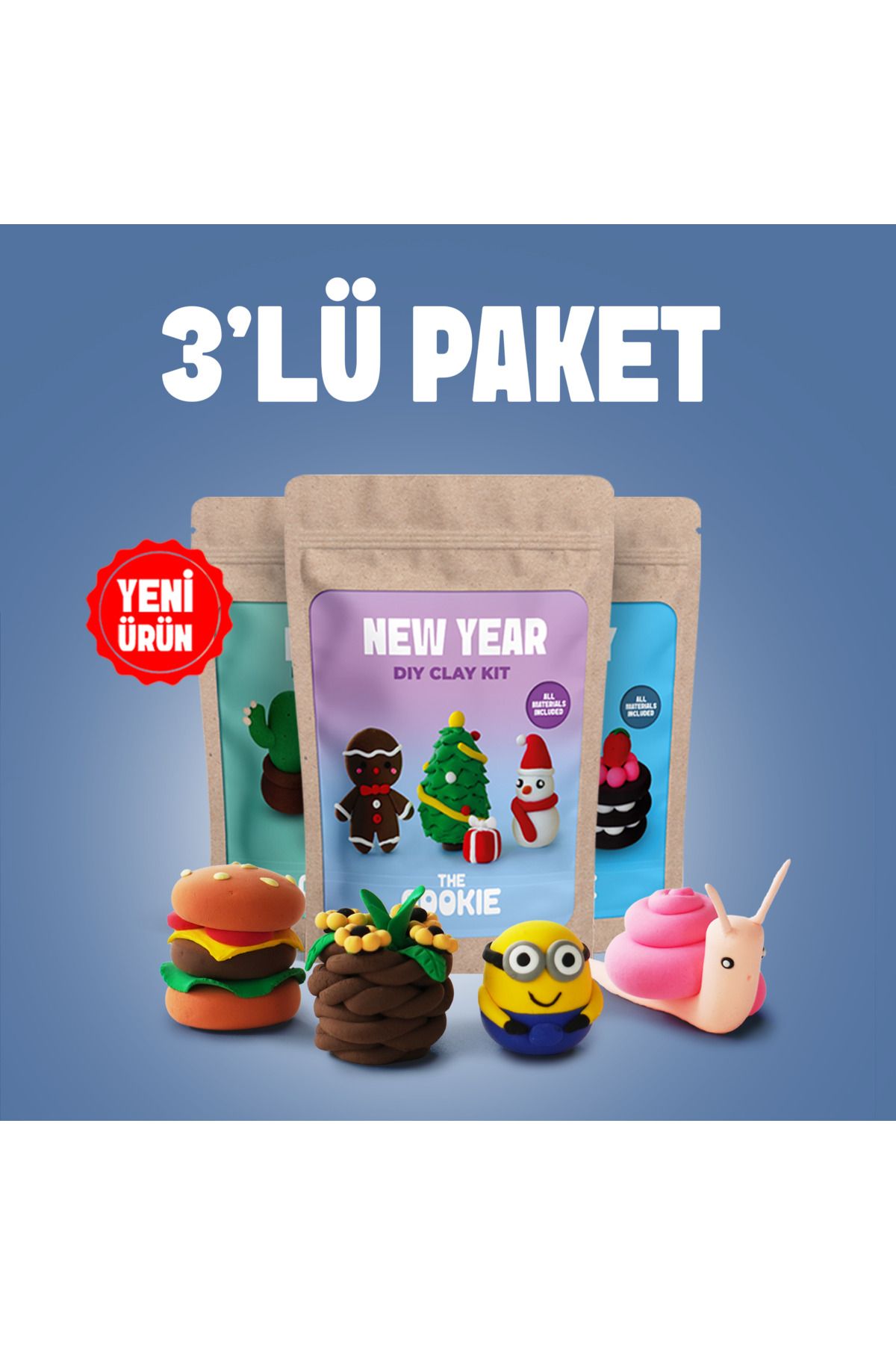 The Gookie 3'lü Set Oyun Hamuru Kiti