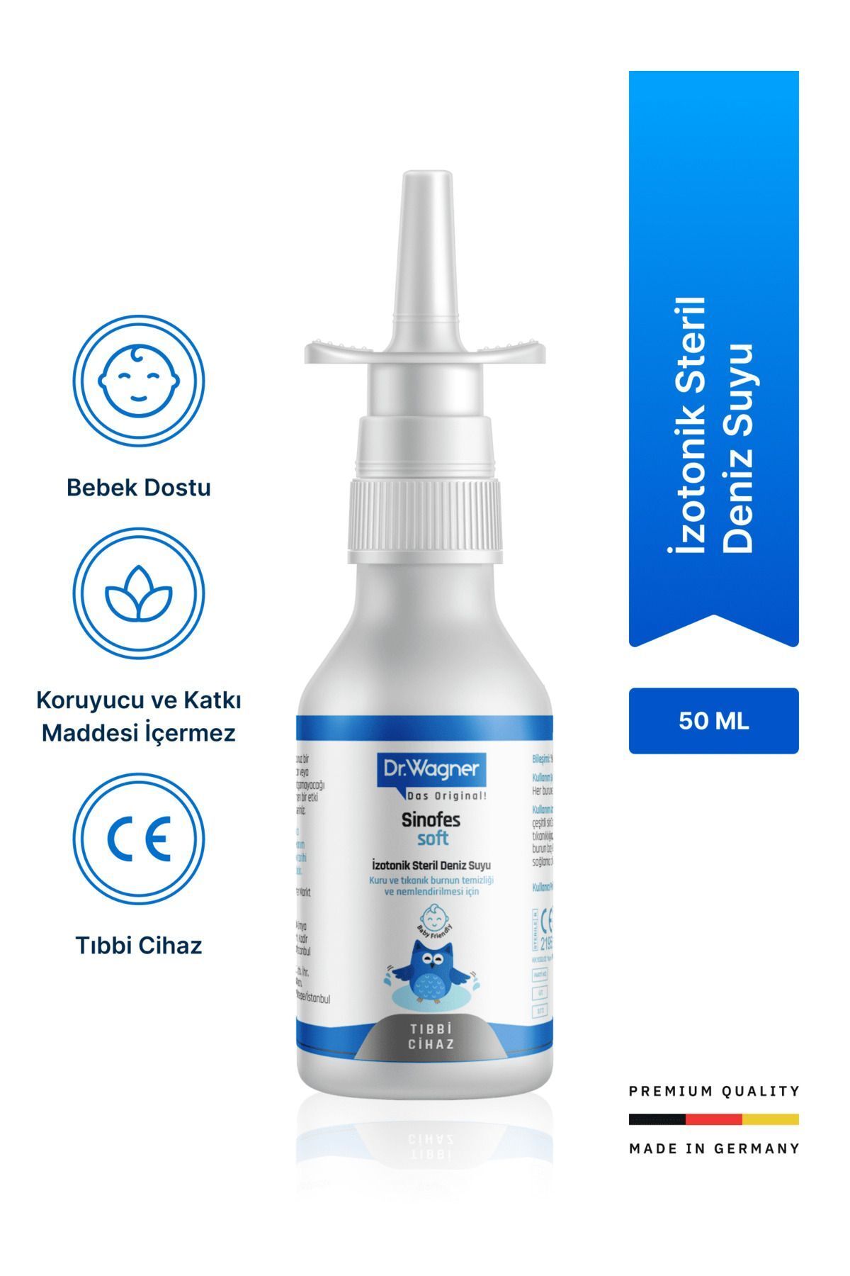 Dr Wagner Sinofes Soft, Çocuk ve Yetişkinlerde Burun Tıkanıklığı İçin Burun Spreyi - 50ml