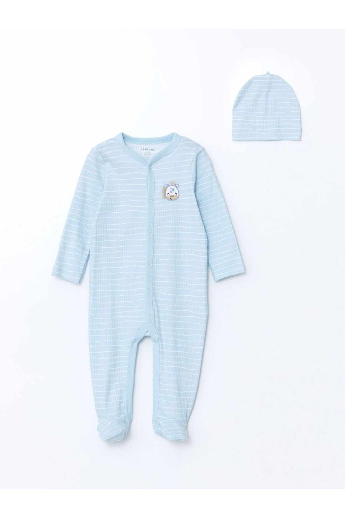 LC Waikiki LCW baby Mavi V Yaka Çizgili Erkek Bebek Hastane Seti