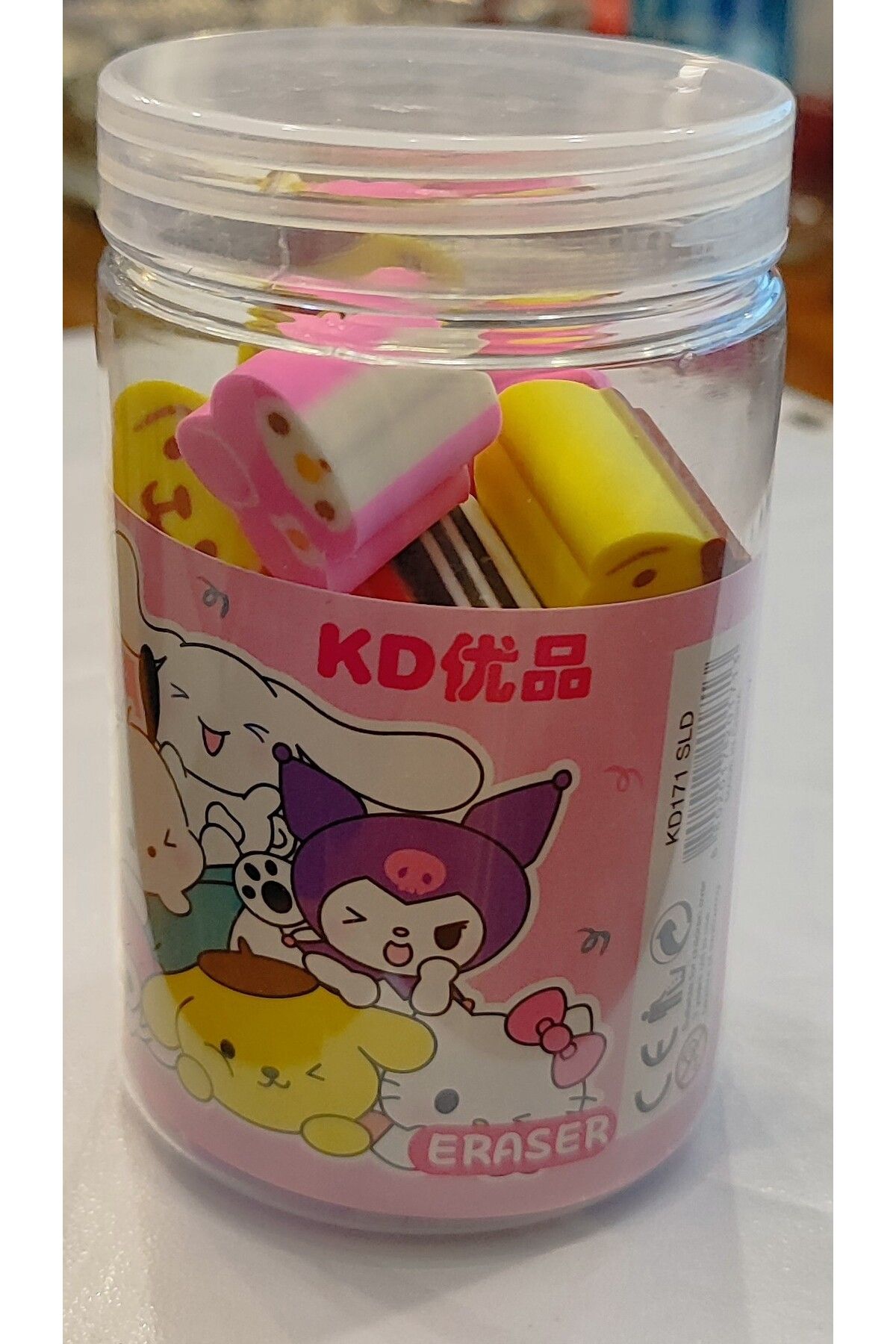 bundle island kuromi hello kitty sanrio karakterleri silgi 1 kutu (kutu içi 18 adet )