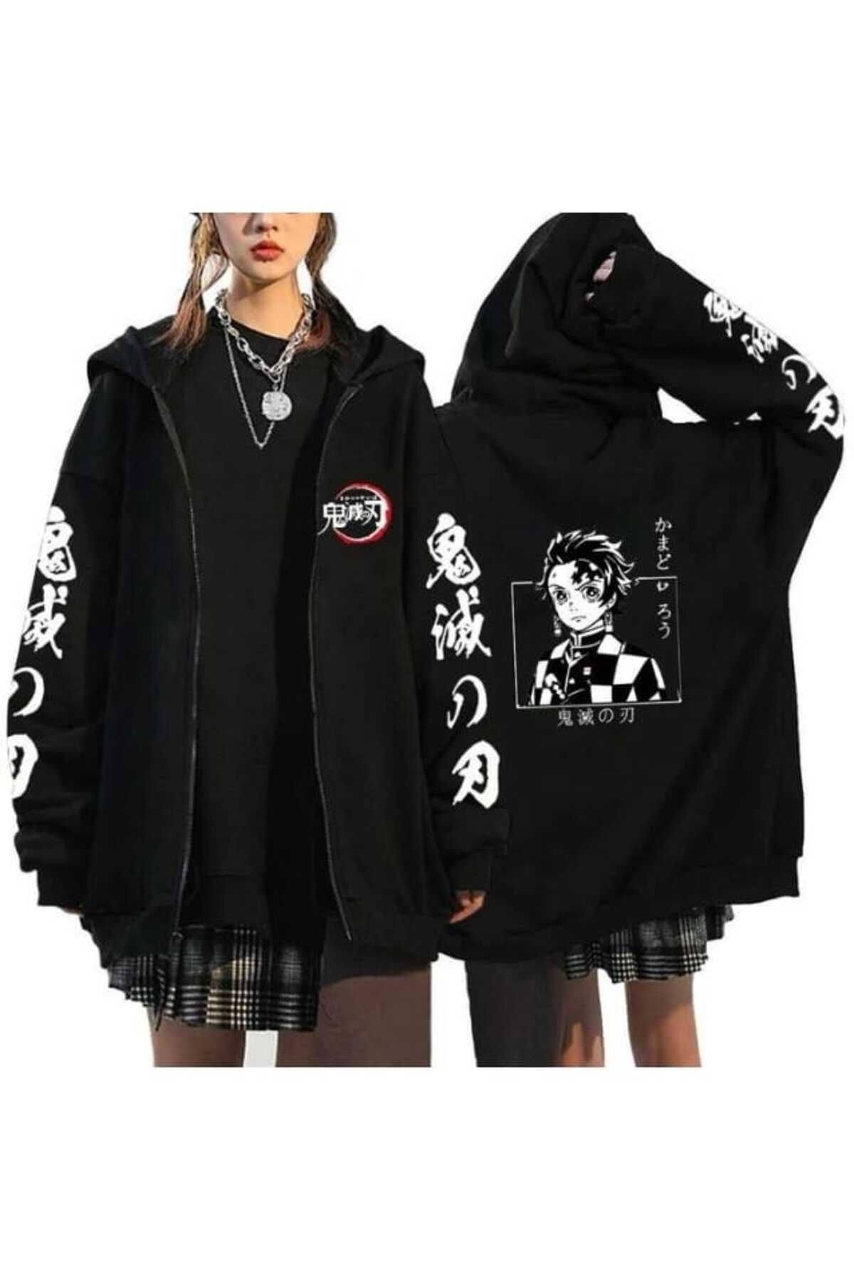 Oneoctobeer Unisex Anime Baskılı Hırka & Ceket Oversize