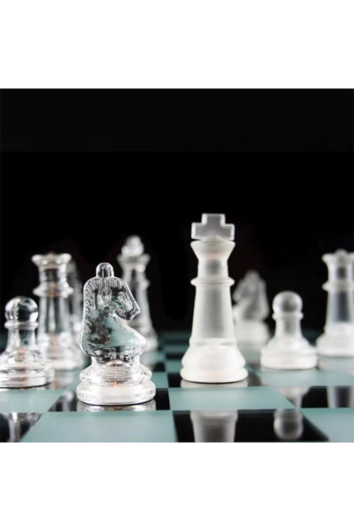 ÇERÇİCİ Glass Chess Cam Satranç Takımı (20 Cm X 20 Cm)