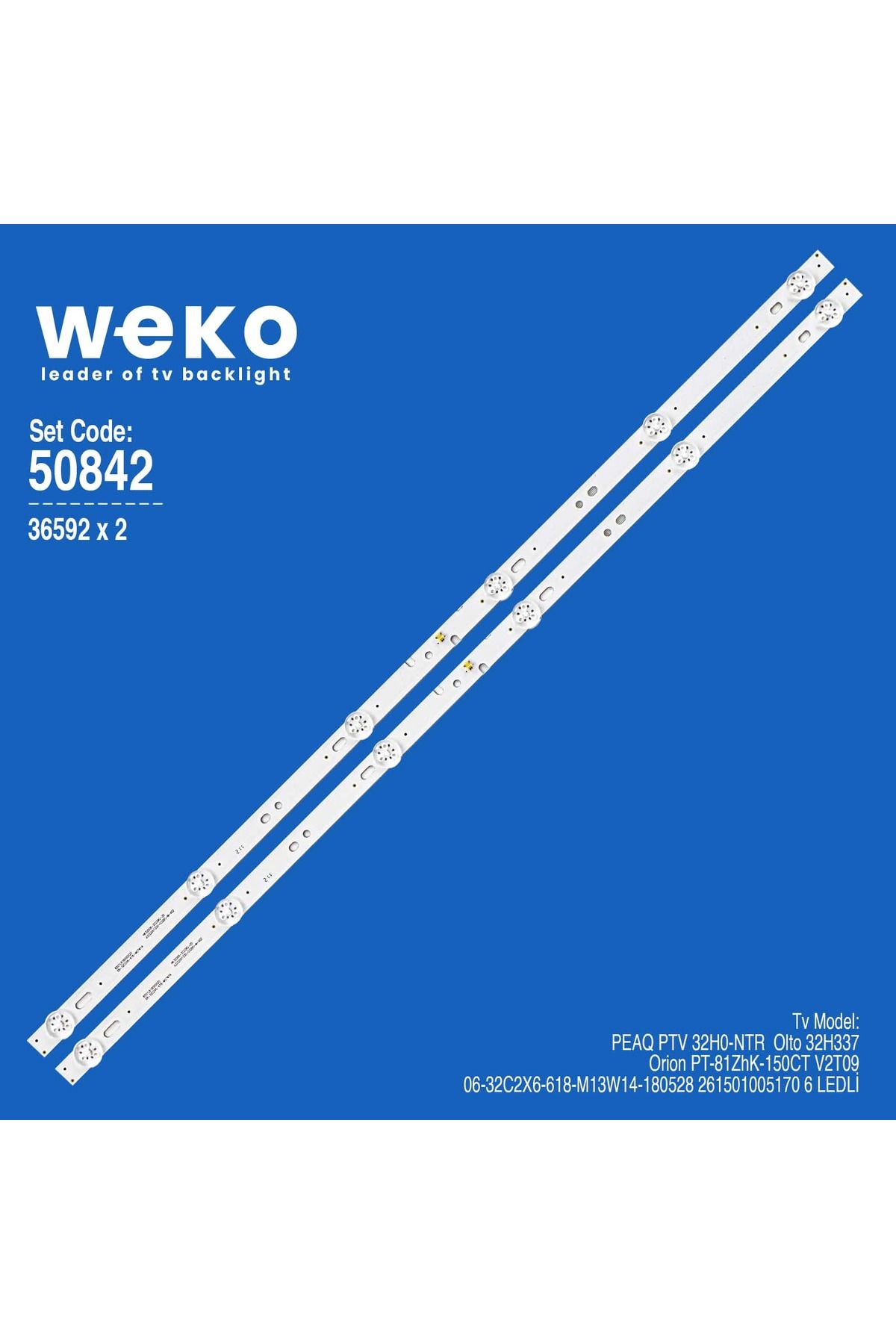 WEKO WKSET-5842 36592X2 06-32C2X6-618-M13W14-180528 261501005170 2 ADET LED BAR (3V6LED61,8CM)