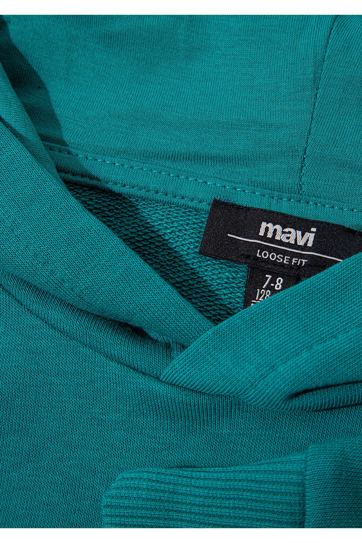 Mavi-Green Hooded Logo Printed Sweatshirt - 6S10113-32449 3