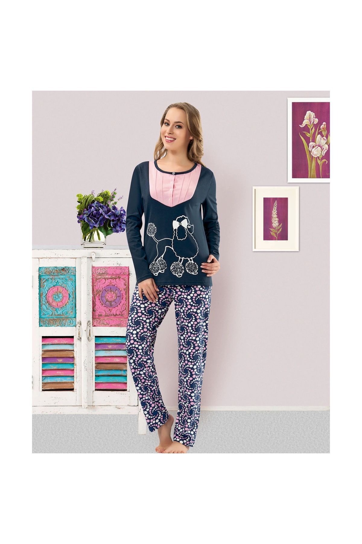 Narnuga MİRAXX Baskılı Kadın Pijama Takım 814