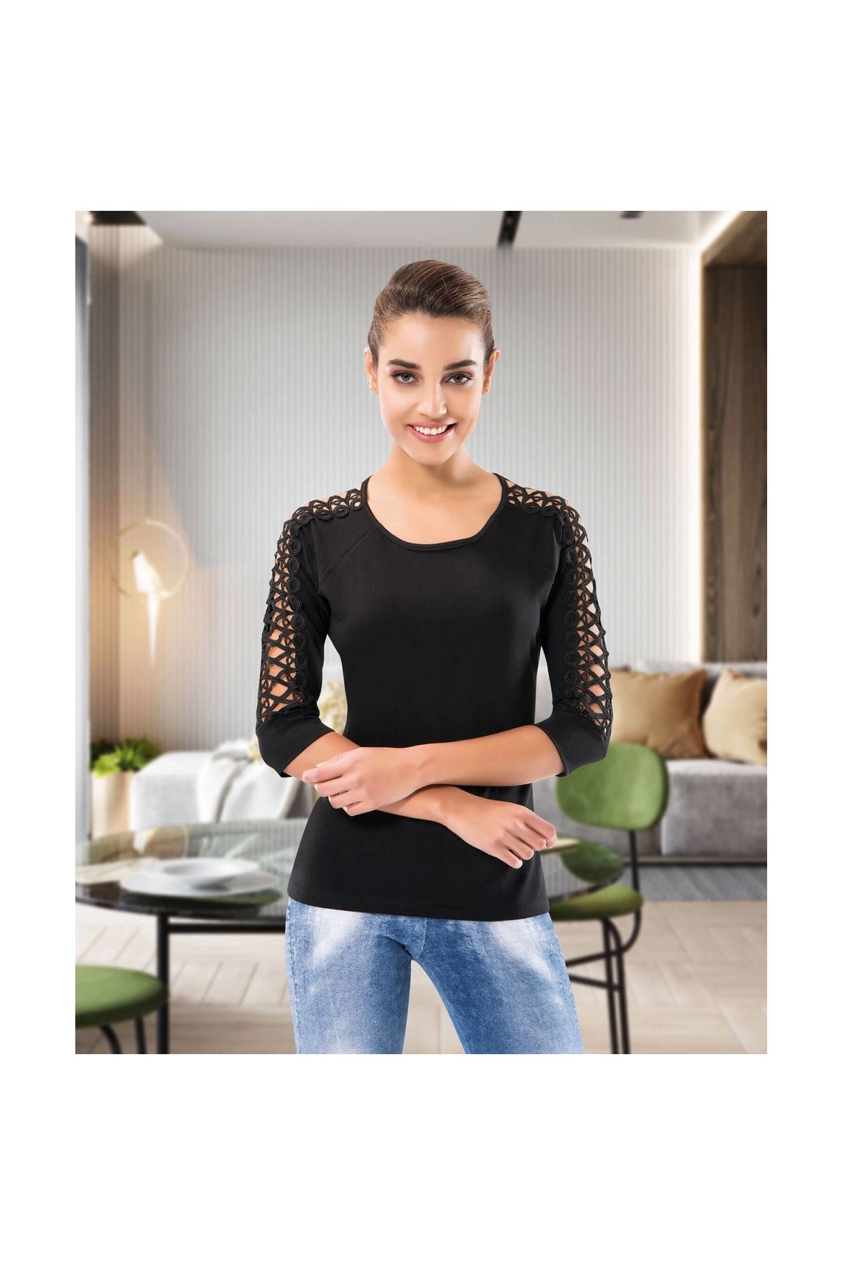 Narnuga MİRAXX Kol Güpürlü Kadın Body 126
