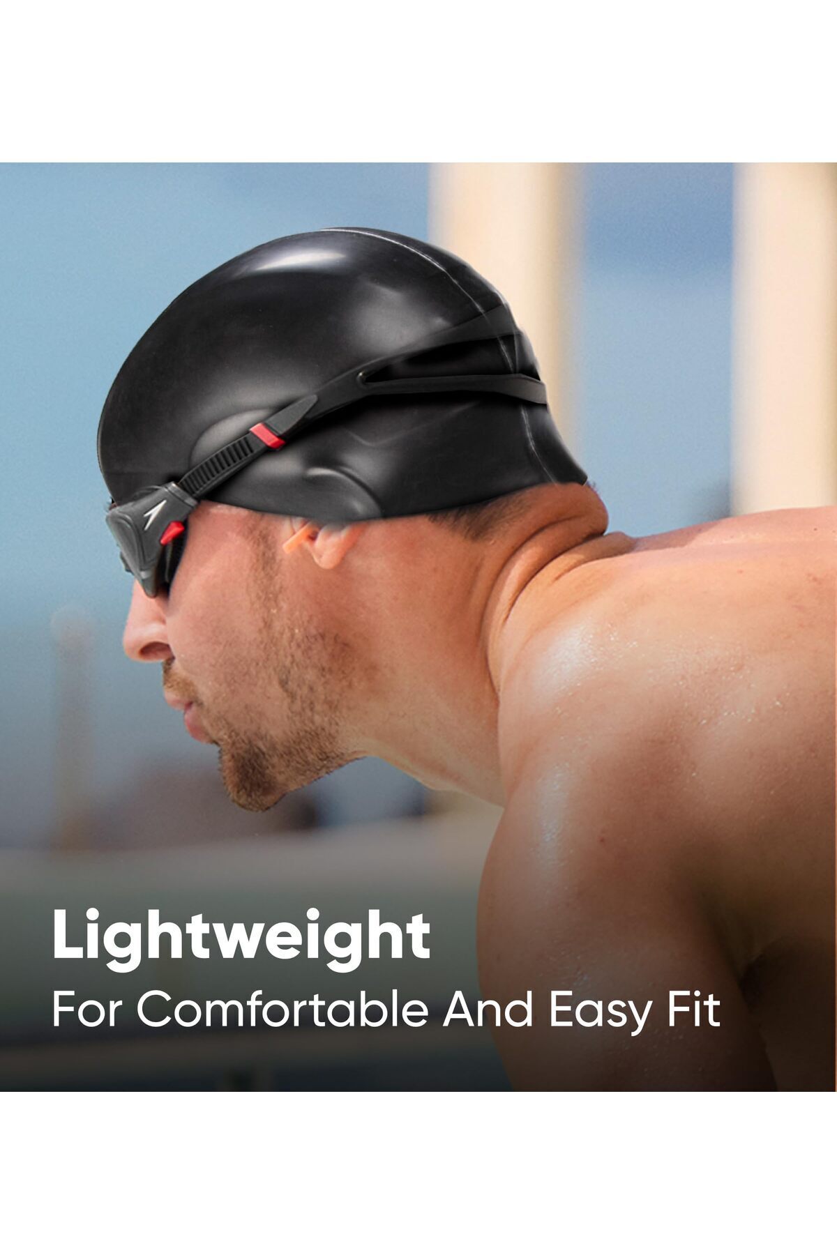 SPEEDO-Unisex Adult Silicone Swimming Cap, Neon Blue, Moulded, One Size, Durable & Comfortable Fit 4