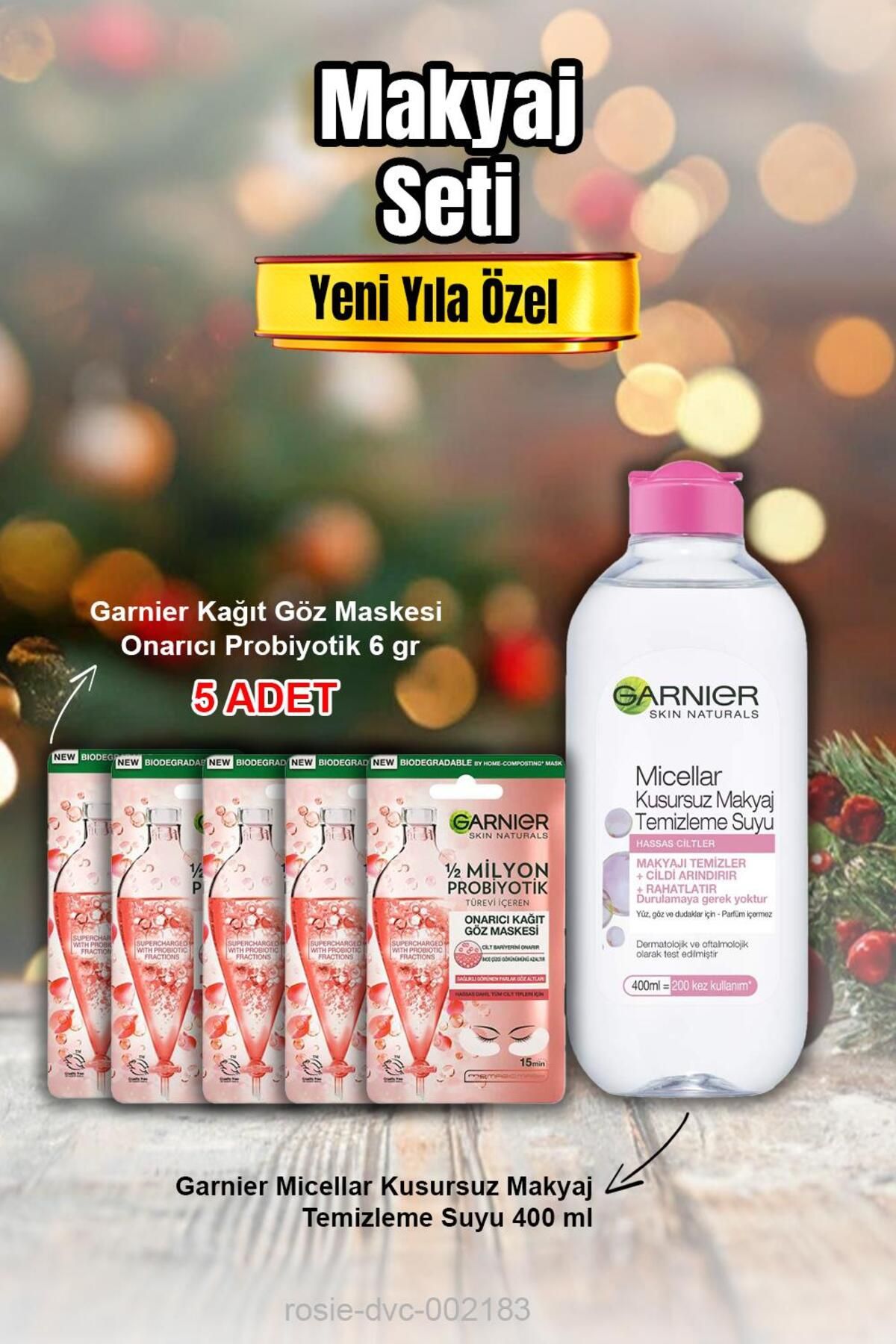 Garnier Onarıcı Probiyotik Göz Maskesi X 5 Ve Micellar Makyaj Temizleme Suyu