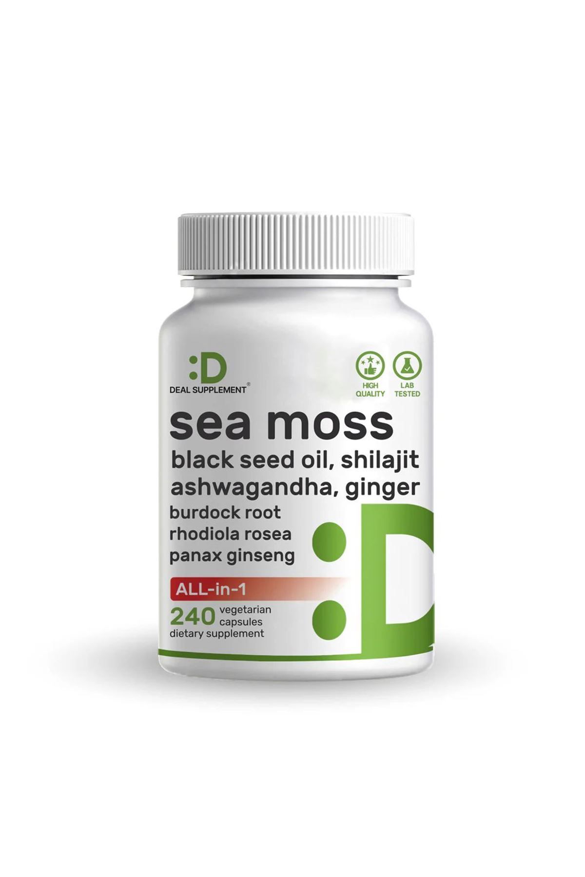 DEAL SUPPLEMENT Irish Sea Moss 7,000mg Per Serving, 240 Veggie Capsules