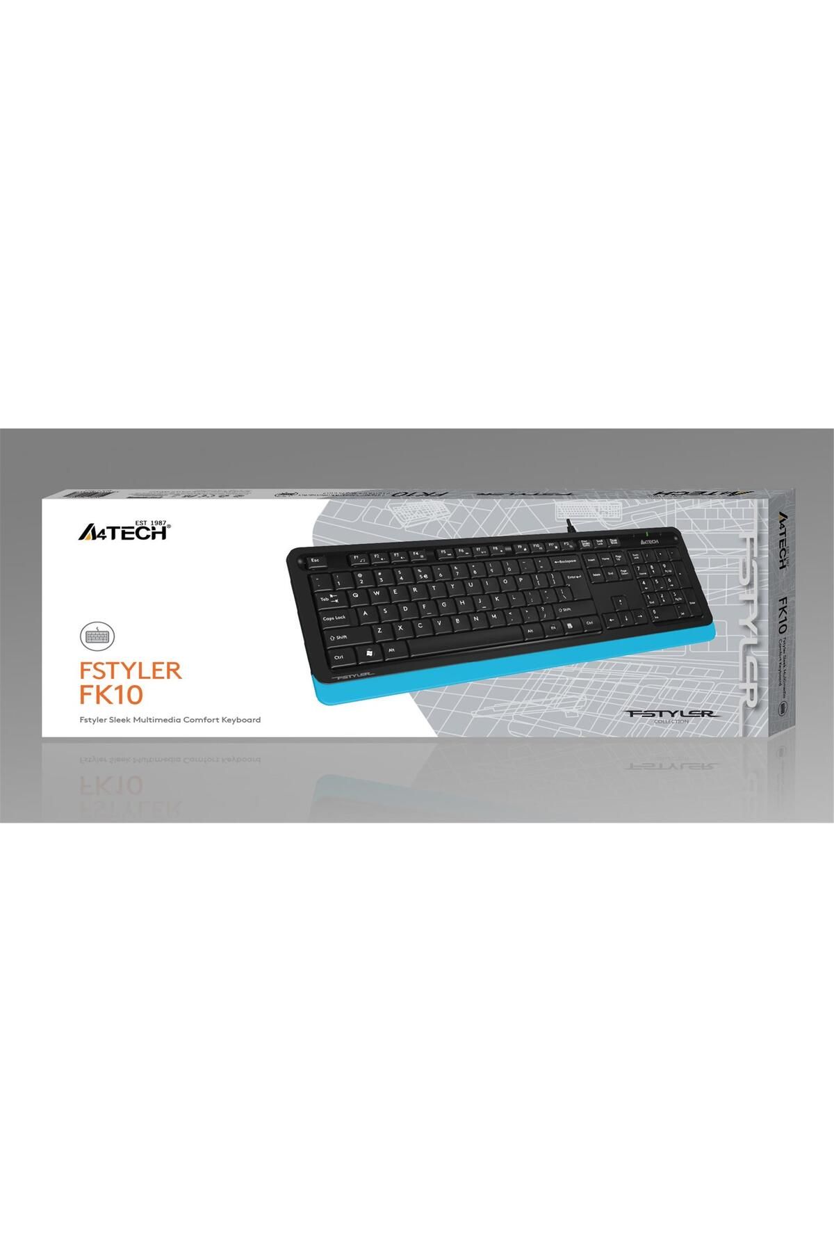 Vobotek Teknoloji A4 Tech Fk10 Q Usb Fsytyler Mavi Tr Fn-Multimedya Klavye