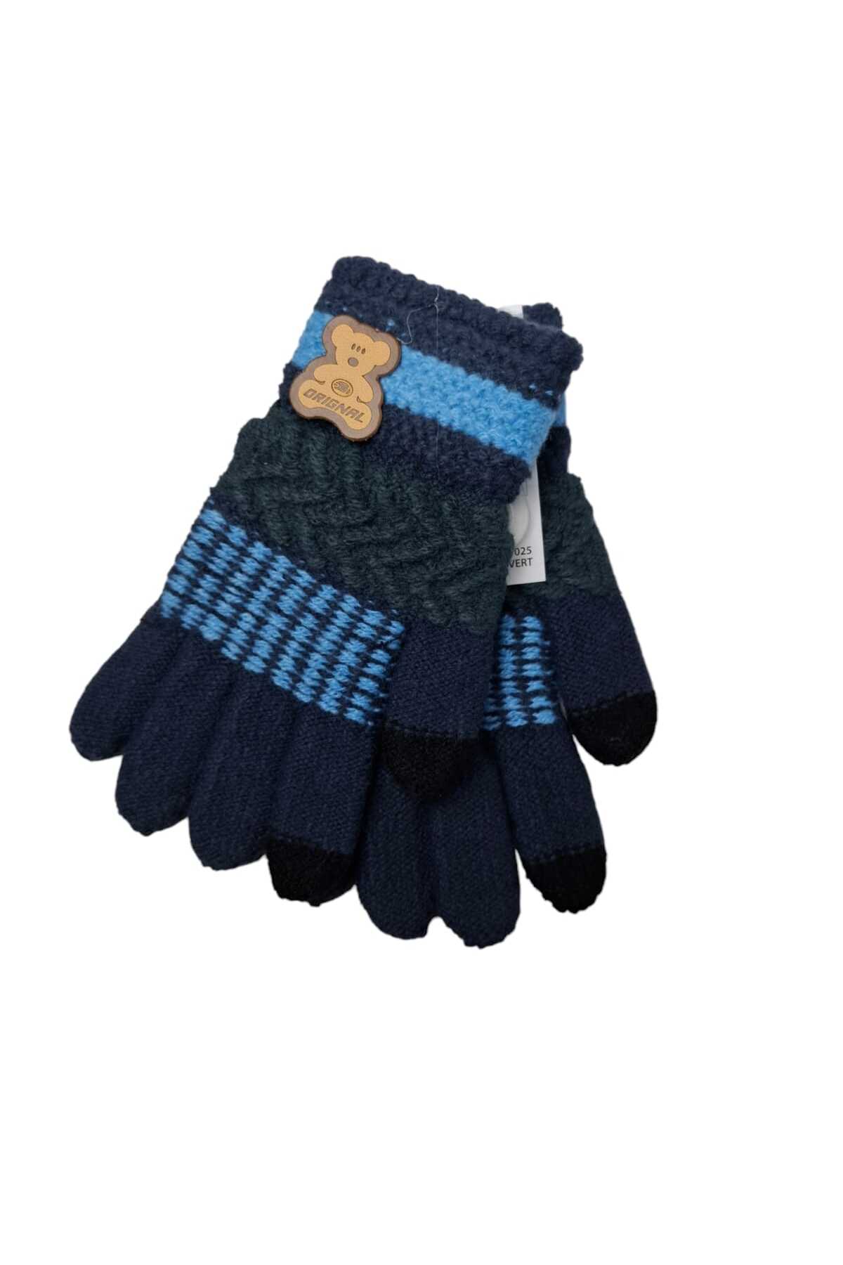 Kitti Spteks Kitti 4-8 Yaş Erkek Çocuk Lacivert Renk Ayıcık Figürlü Kışlık Örme Eldiven fotoğrafı 4 (önizleme)