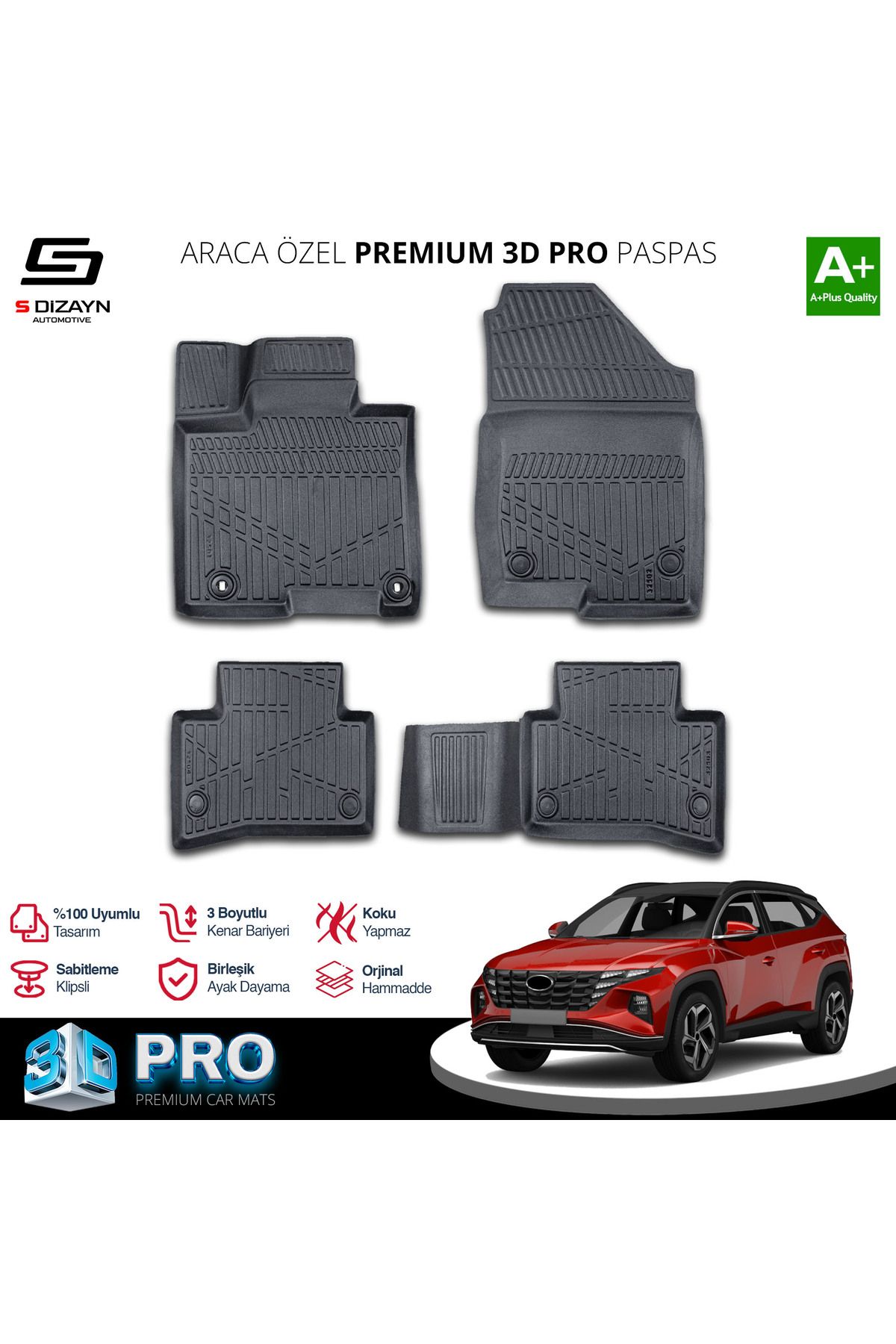 TREND Meka Part Hyundai Tucson 3D Pro Havuzlu Paspas 2021-2024 A+ Kalite