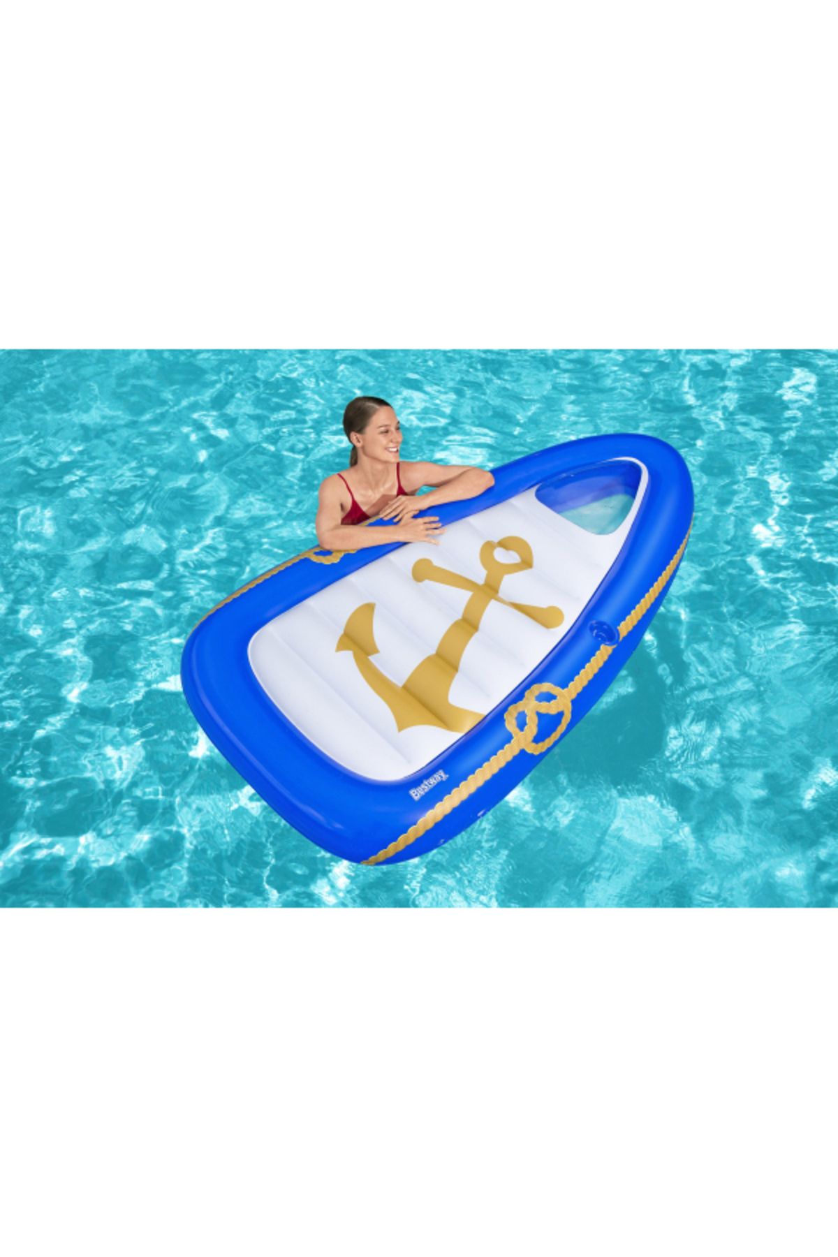 BESTWAY-6'3" X 42"/1.90M X 1.07M Nautical Paradise Boat Lounge 26-43403 8