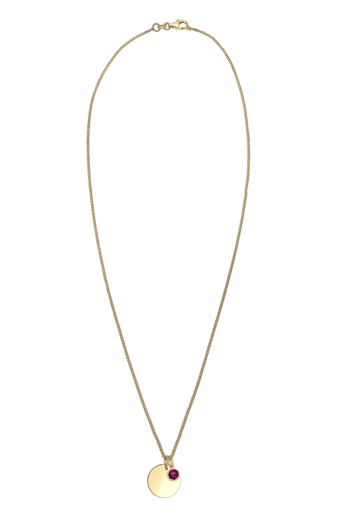 ELLI-Halskette Damen Plättchen Geburtsstein Anhänger April mit Kristallen in 925 Sterling Silber vergoldet 3