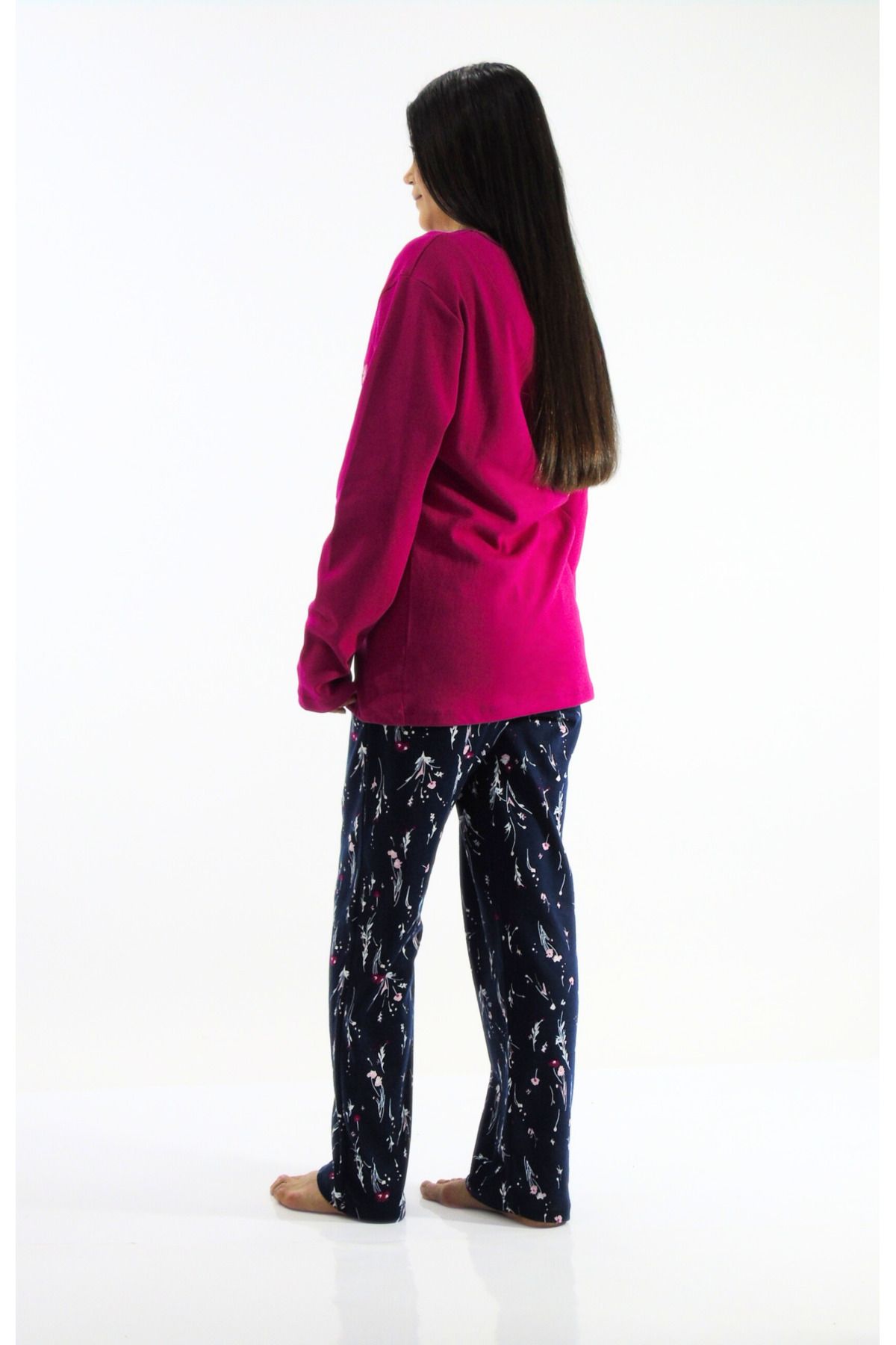 mefa-Collar Buttoned Interlock Pajama Set 3