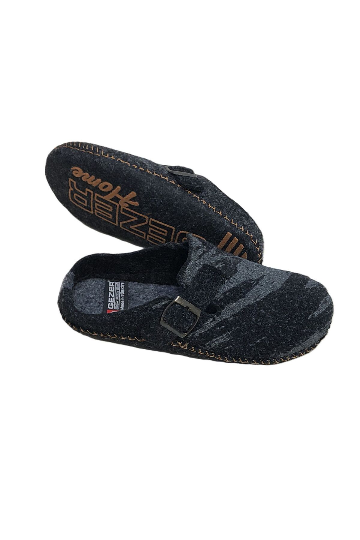 GEZER-Caucasus Anti-Slip No Sound Sole Kece Material Men's Indoor Slippers 3