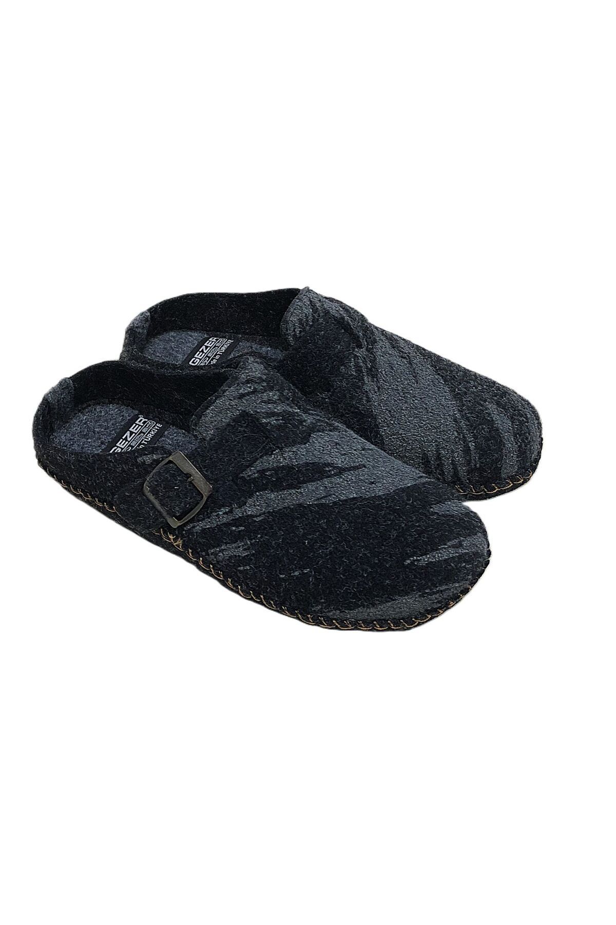 GEZER-Caucasus Anti-Slip No Sound Sole Kece Material Men's Indoor Slippers 4