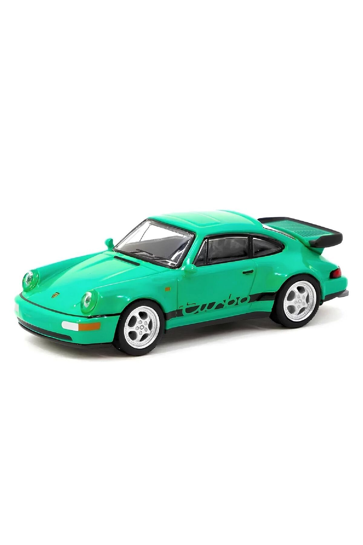 Tarmac Works 1:64 Diecast X Schuco Porsche 911 Turbo Green Tarmac Model Araba